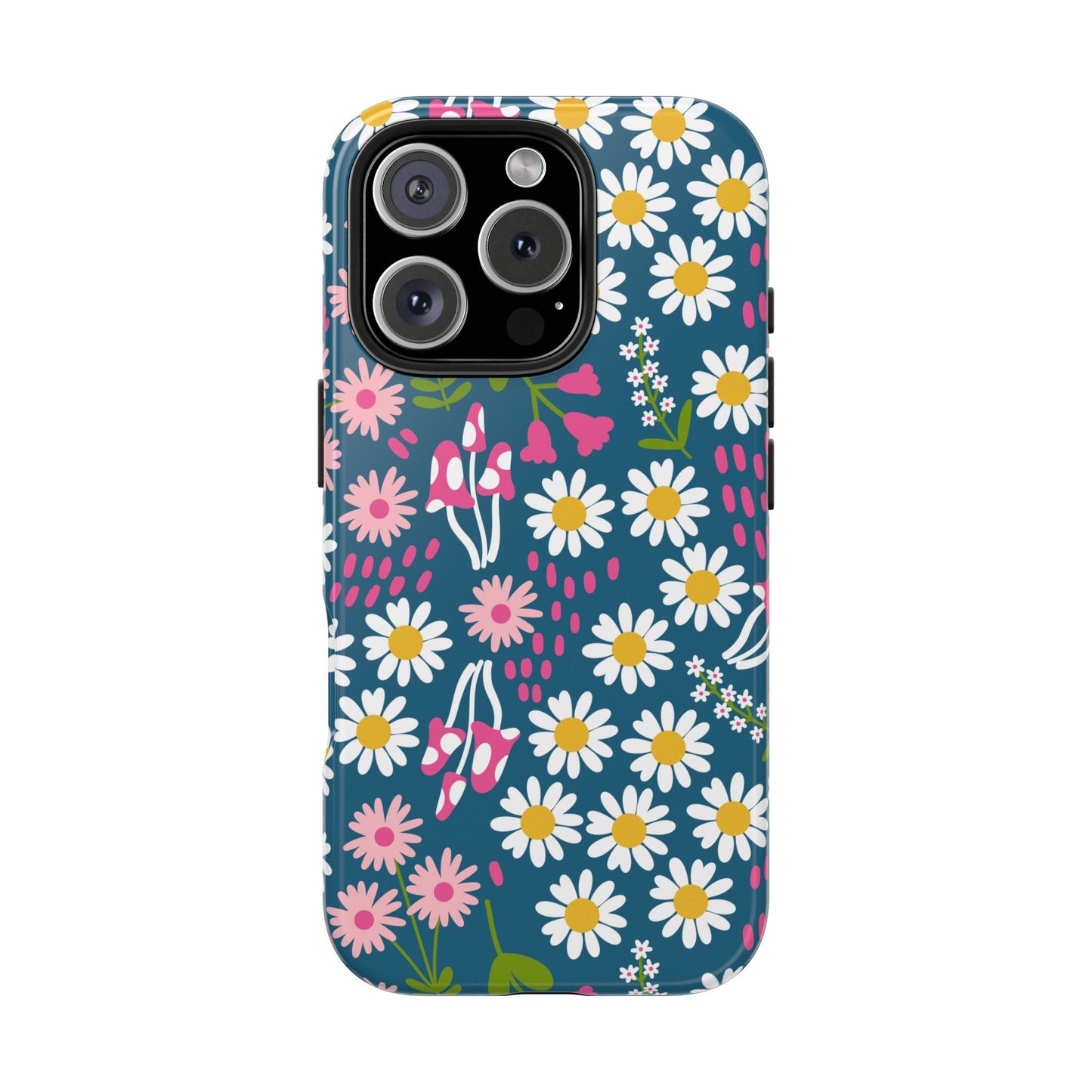 Florals + Mushrooms | Blue Tough Phone Case