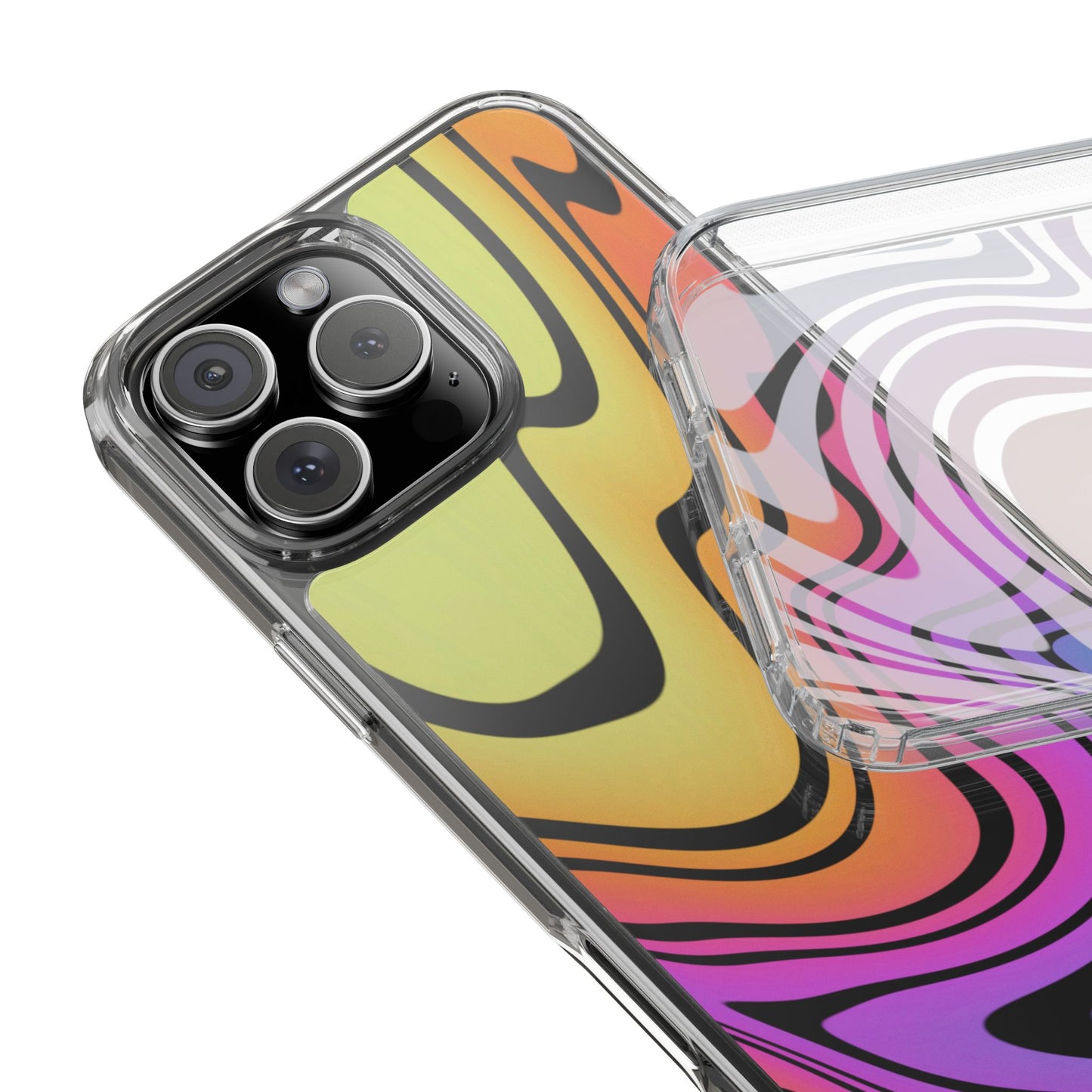 Vibrant Swirl Clear Phone Case | Trendy & Tough Rainbow Clear Phone Cover