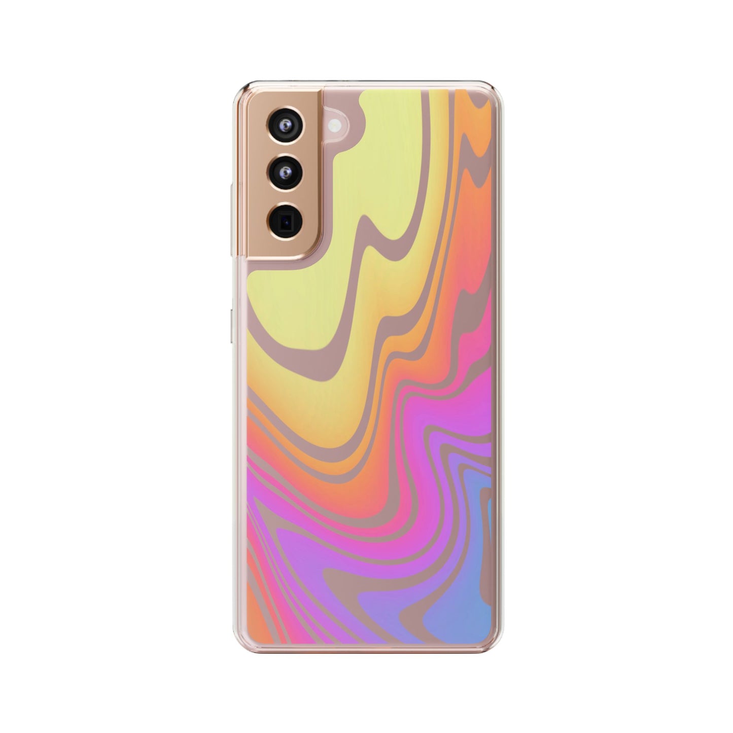 Vibrant Swirl Clear Phone Case | Trendy & Tough Rainbow Clear Phone Cover