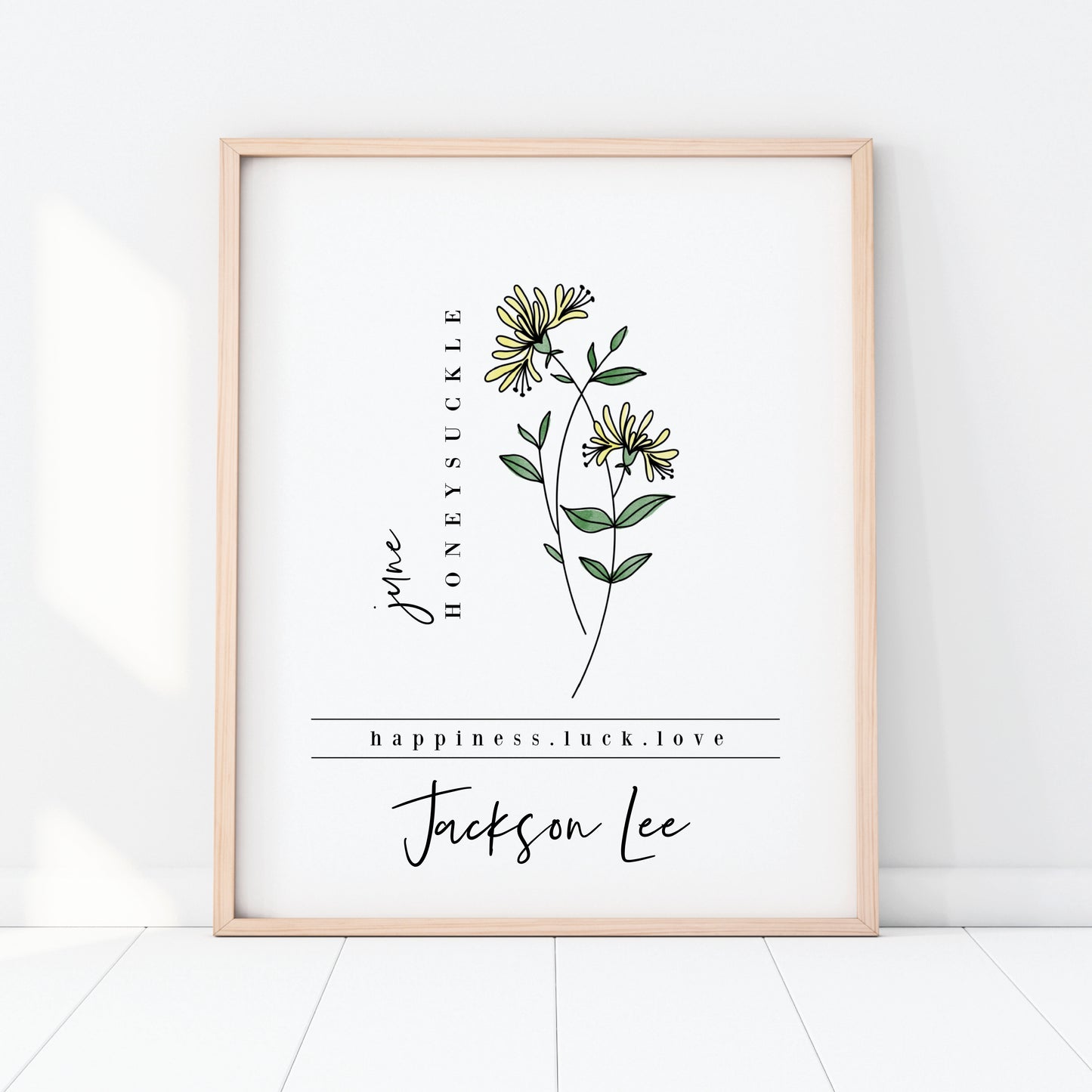 June Birth Flower Unframed Art Print | Personalized Name Custom Floral Illustration Wall Decor Birthday Gift