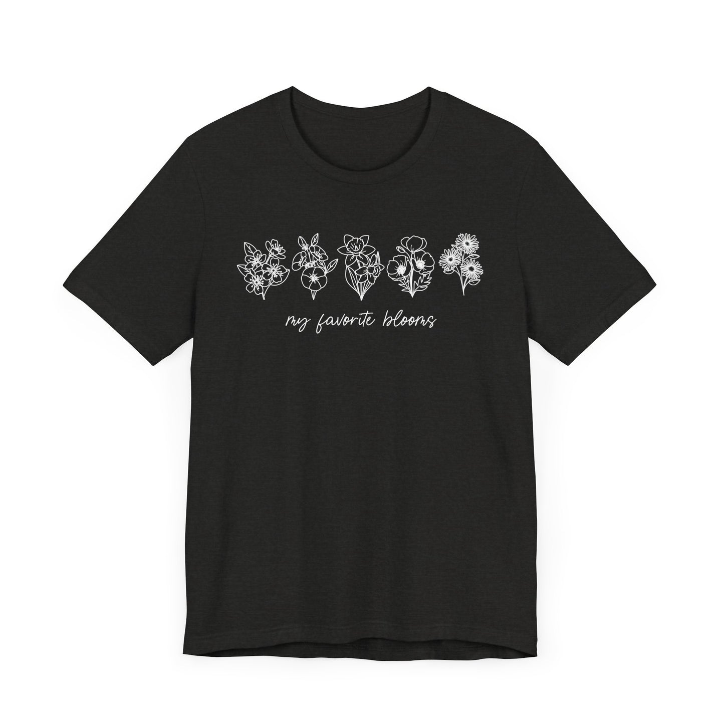 Personalized Birth Flower Garden Graphic Tee | Add Up to 5 Flowers | 13 Shirt Colors