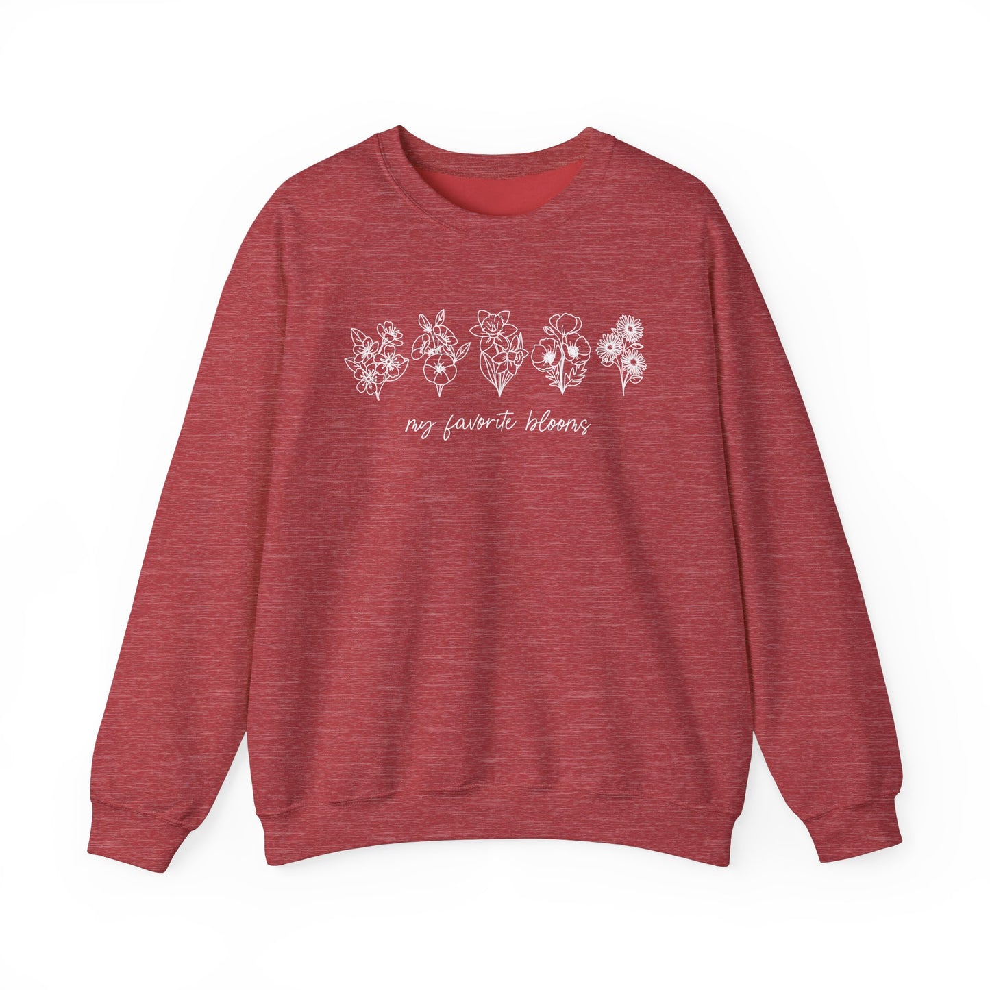 Birth Flower Garden | Up to 12 Flowers Unisex Heavy Blend™ Crewneck Sweatshirt