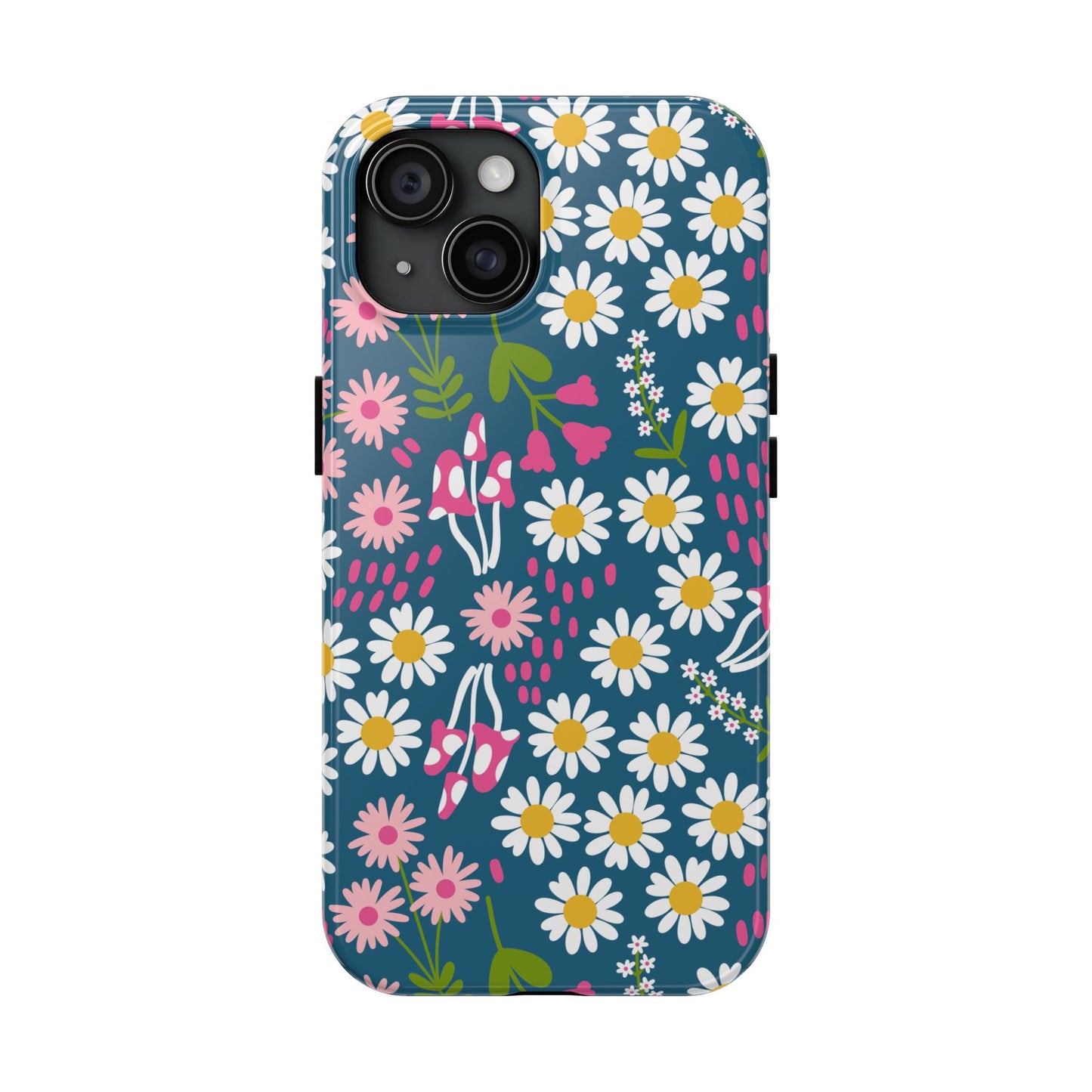 Florals + Mushrooms | Blue Tough Phone Case