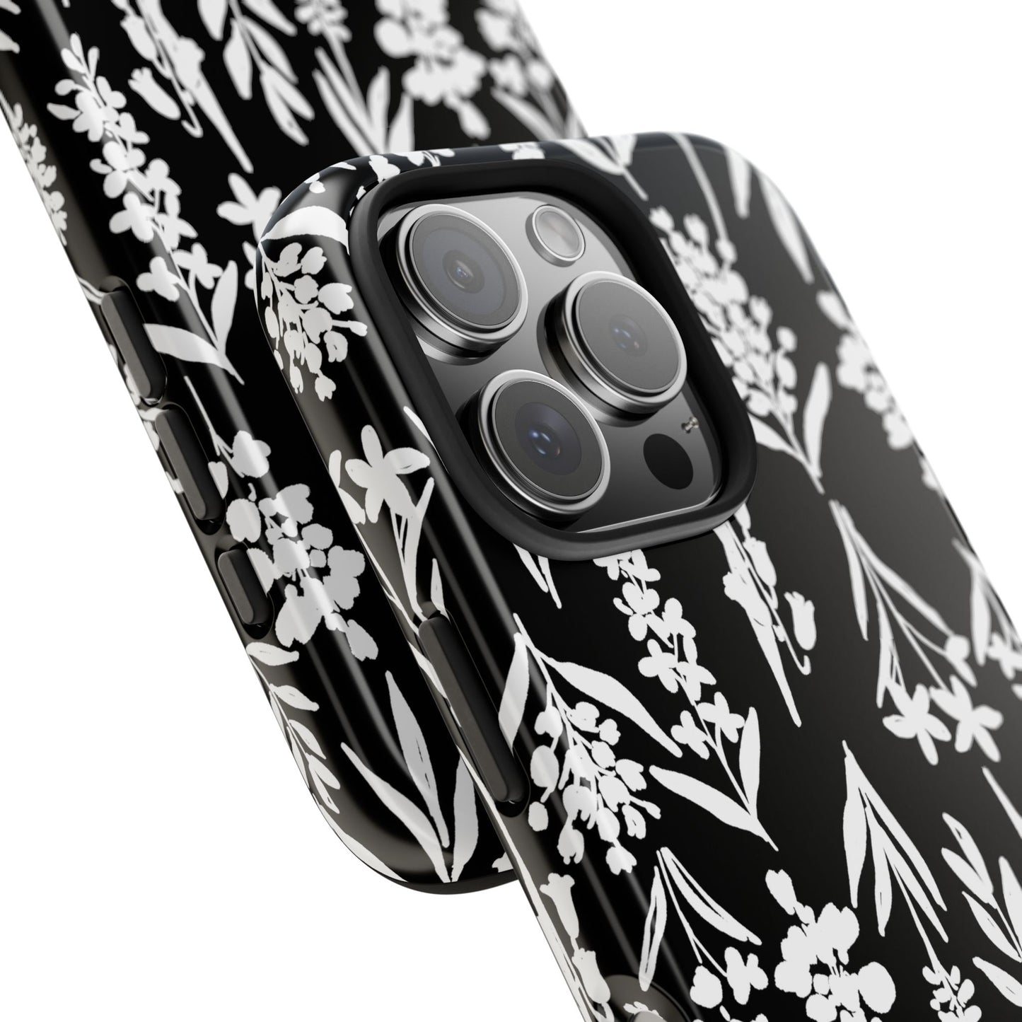 Black & White Floral Tough Phone Cases | Nature Inspired iPhone Cover