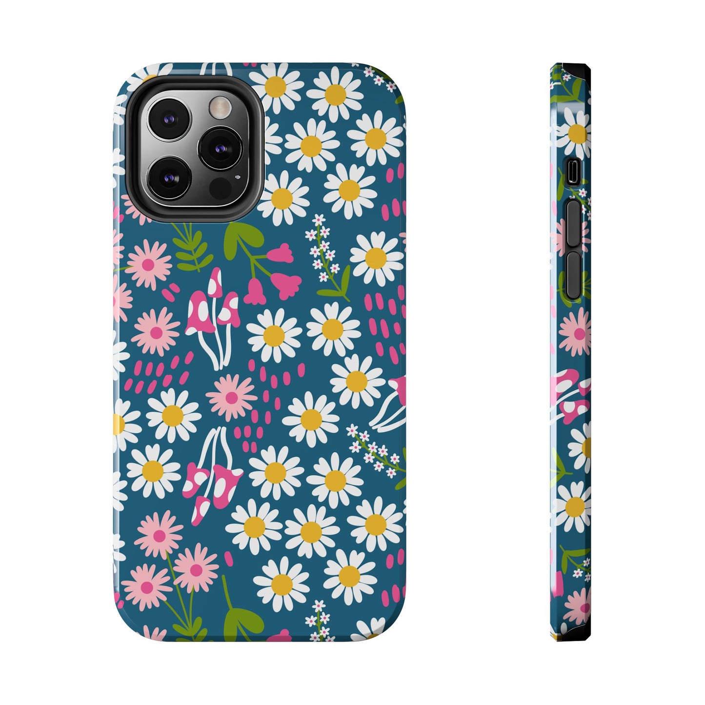 Florals + Mushrooms | Blue Tough Phone Case