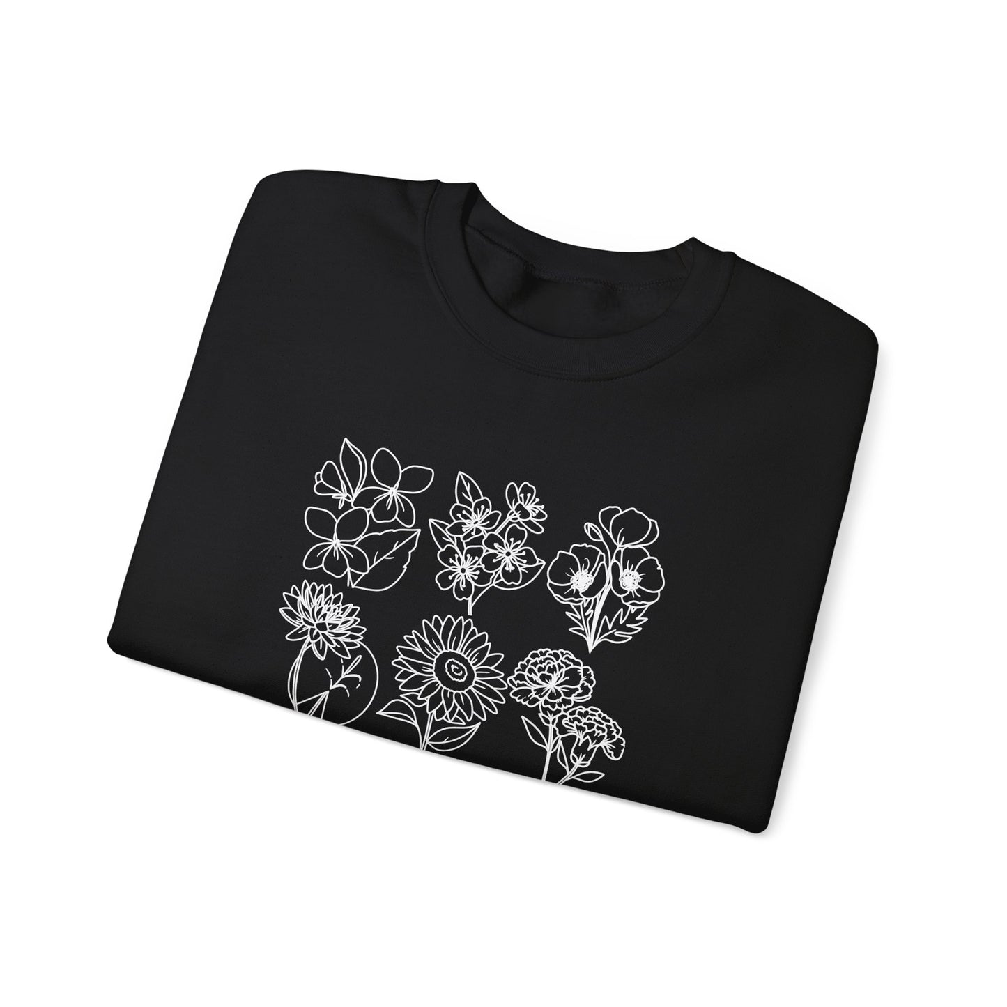 Personalized Birth Flower Garden Sweatshirt | Up to 12 Flowers