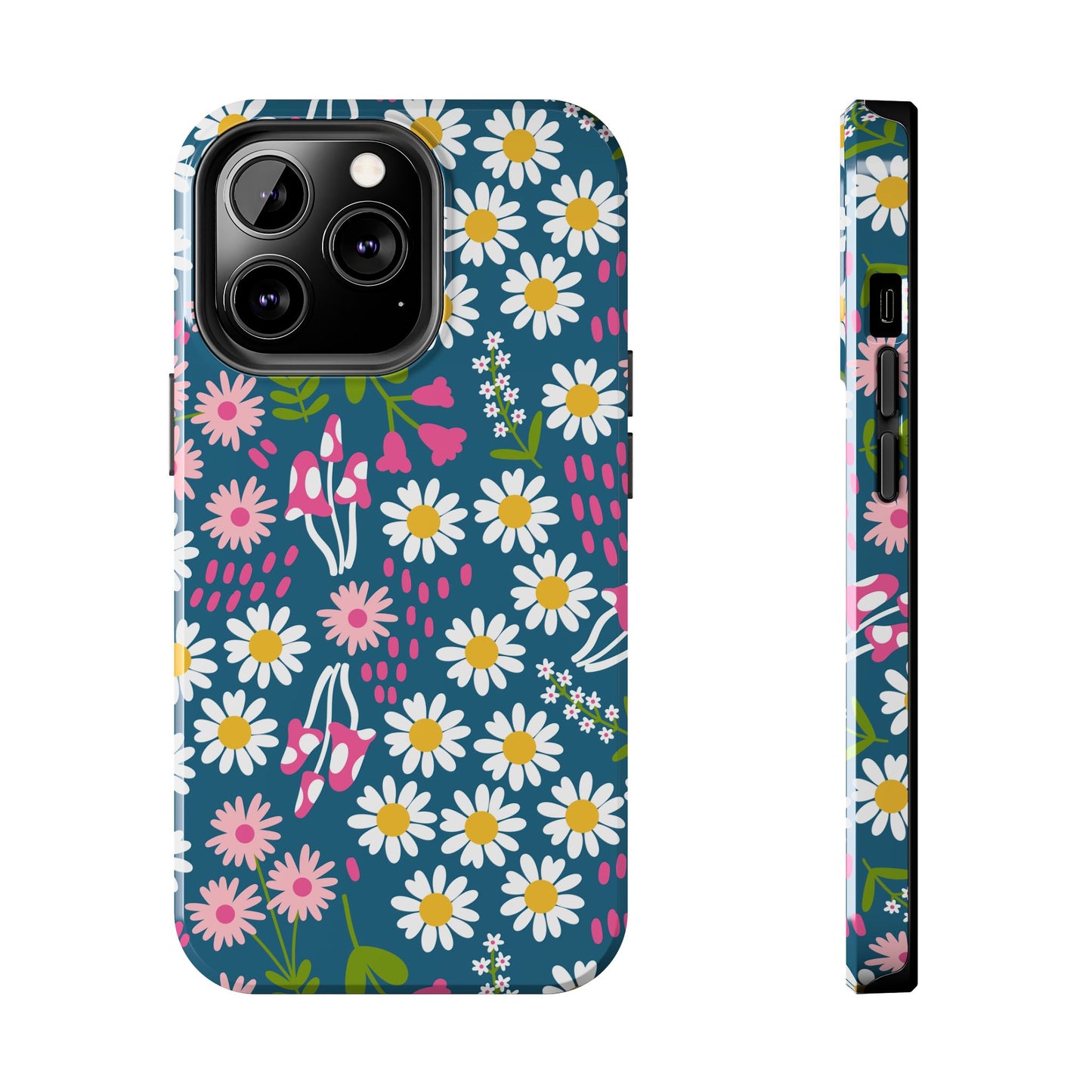 Florals + Mushrooms | Blue Tough Phone Case