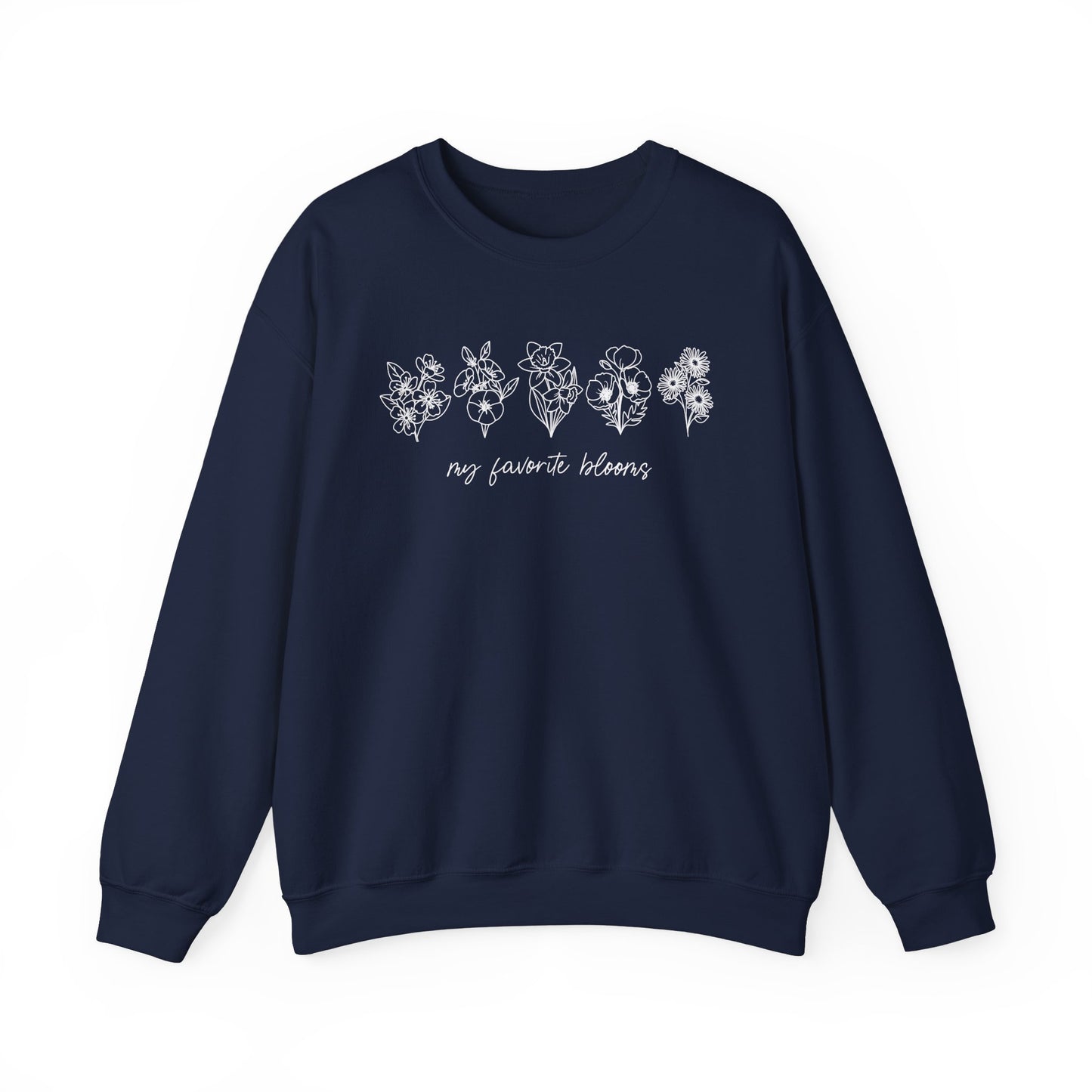 Birth Flower Garden | Up to 12 Flowers Unisex Heavy Blend™ Crewneck Sweatshirt