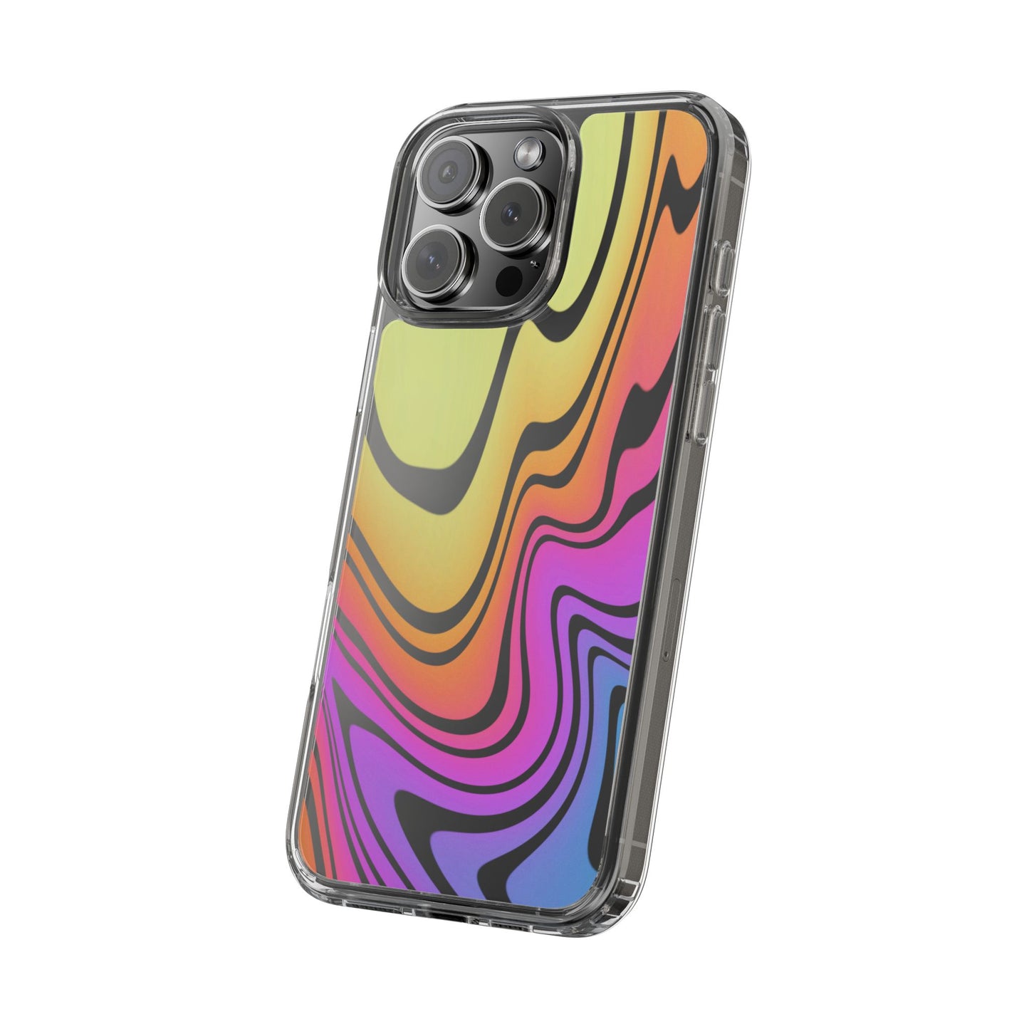 Vibrant Swirl Clear Phone Case | Trendy & Tough Rainbow Clear Phone Cover