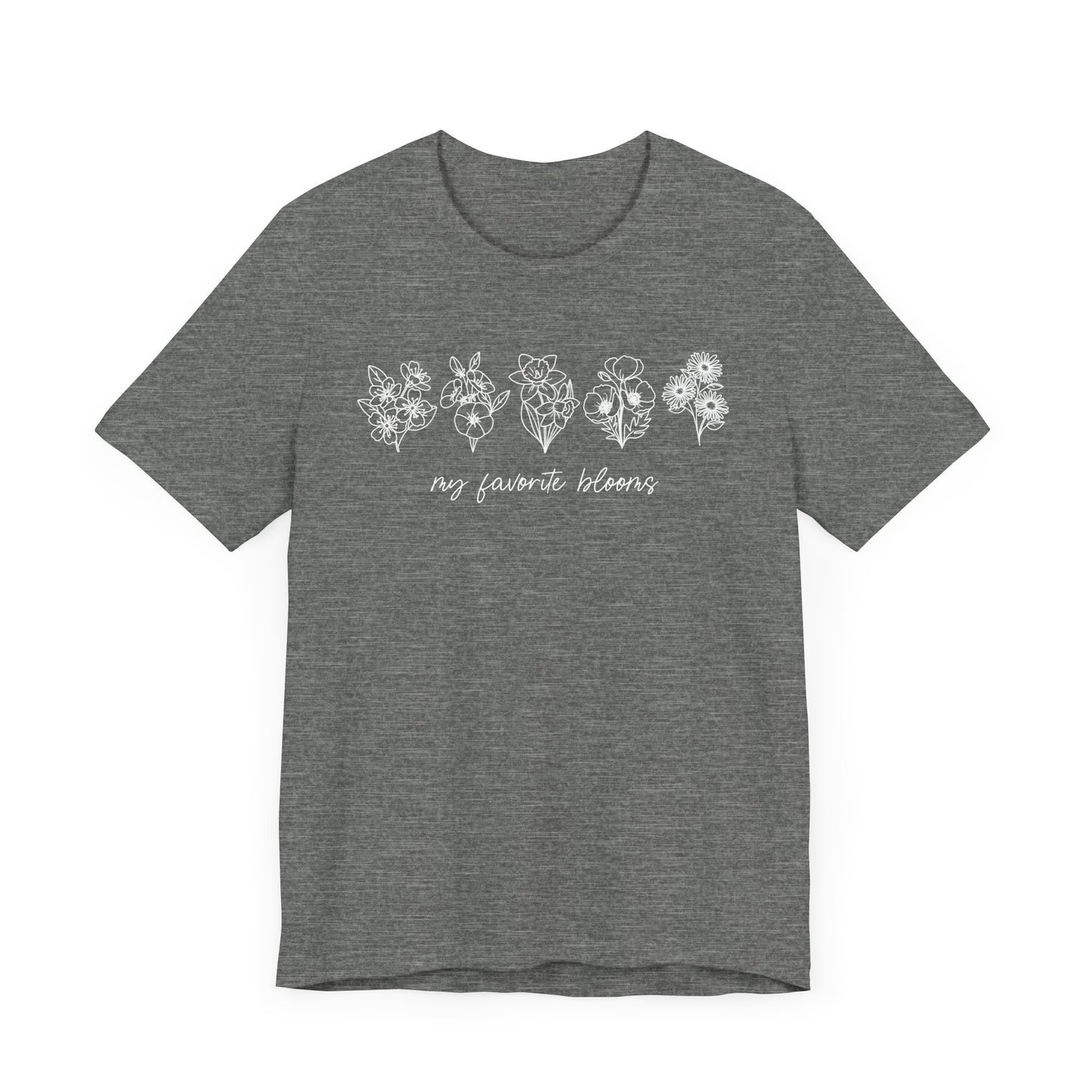 Personalized Birth Flower Garden Graphic Tee | Add Up to 5 Flowers | 13 Shirt Colors