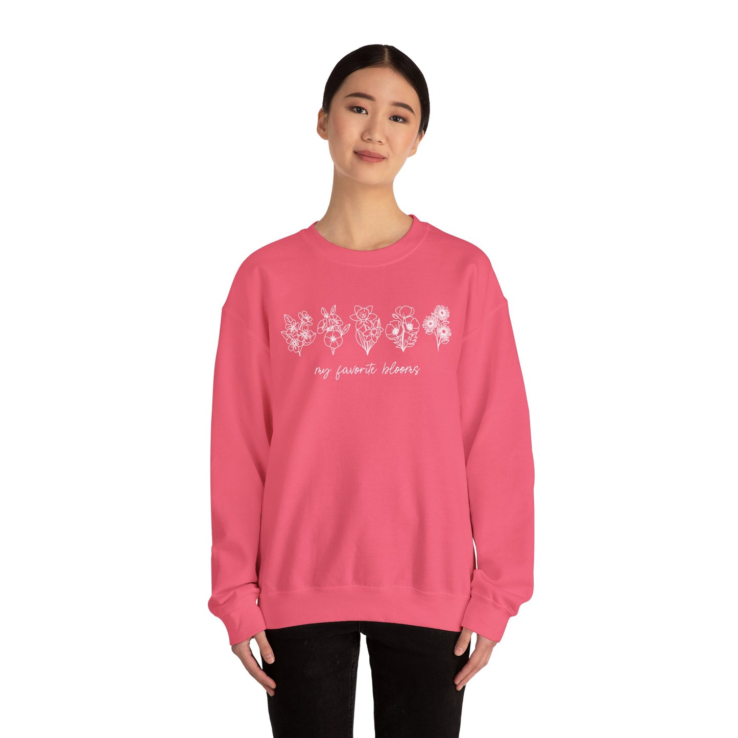 Birth Flower Garden | Up to 12 Flowers Unisex Heavy Blend™ Crewneck Sweatshirt