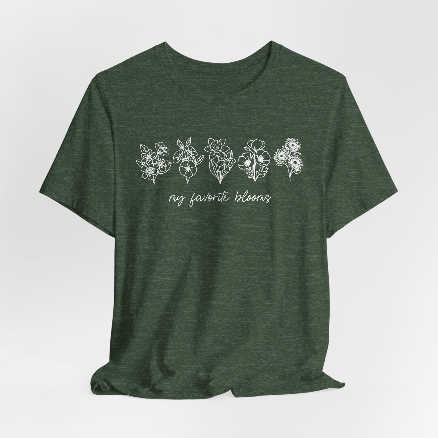 Personalized Birth Flower Garden Graphic Tee | Add Up to 5 Flowers | 13 Shirt Colors