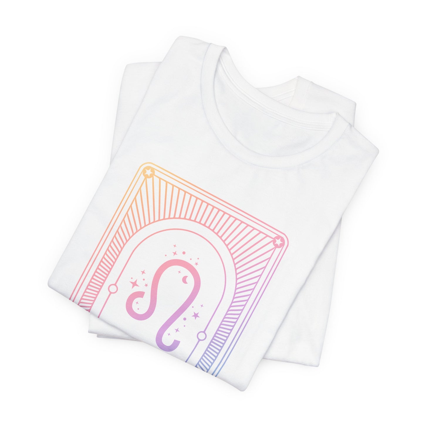 Leo Zodiac Jersey Tee - Rainbow Astrology Shirt for Astrology Lovers | 10 Color Options