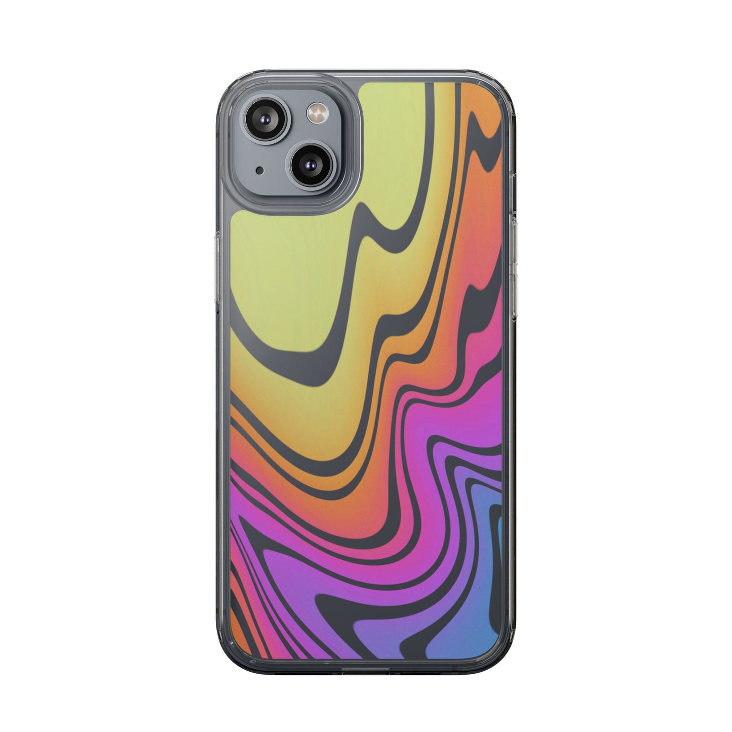 Vibrant Swirl Clear Phone Case | Trendy & Tough Rainbow Clear Phone Cover