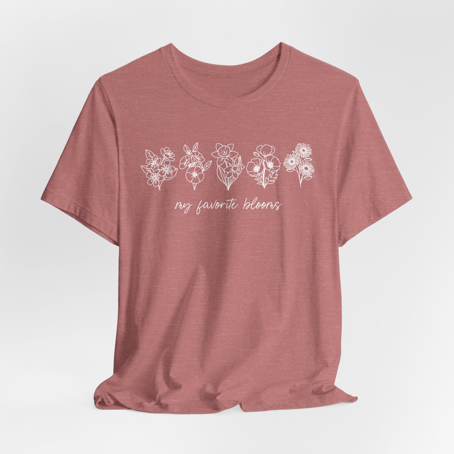 Personalized Birth Flower Garden Graphic Tee | Add Up to 5 Flowers | 13 Shirt Colors