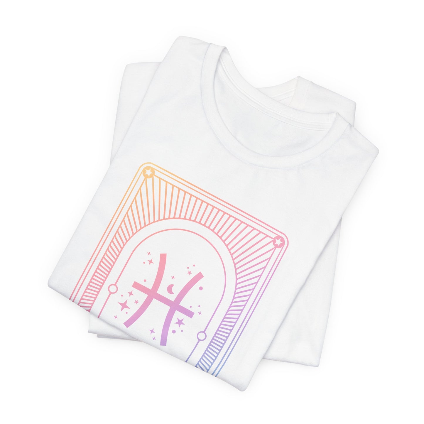 Pisces Zodiac Graphic Tee - Rainbow Astrology Shirt for Astrology Lovers | 10 Color Options