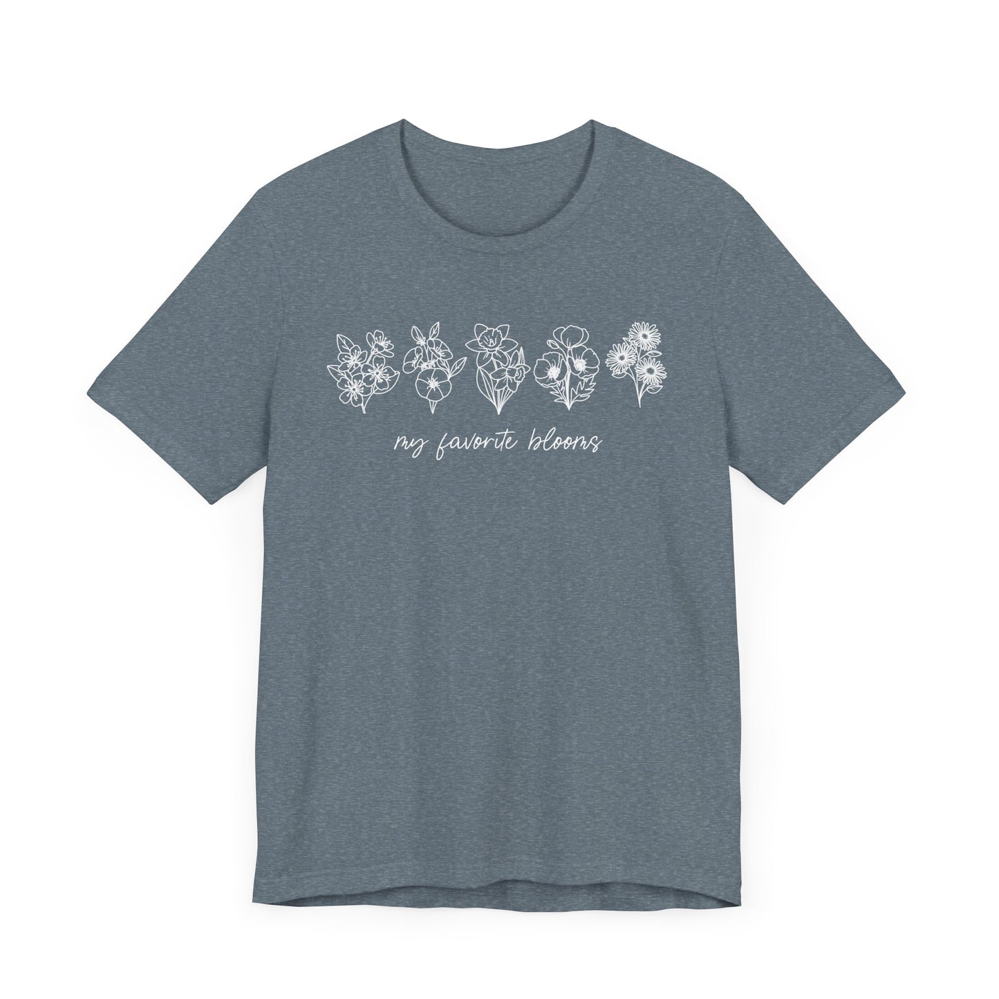 Personalized Birth Flower Garden Graphic Tee | Add Up to 5 Flowers | 13 Shirt Colors