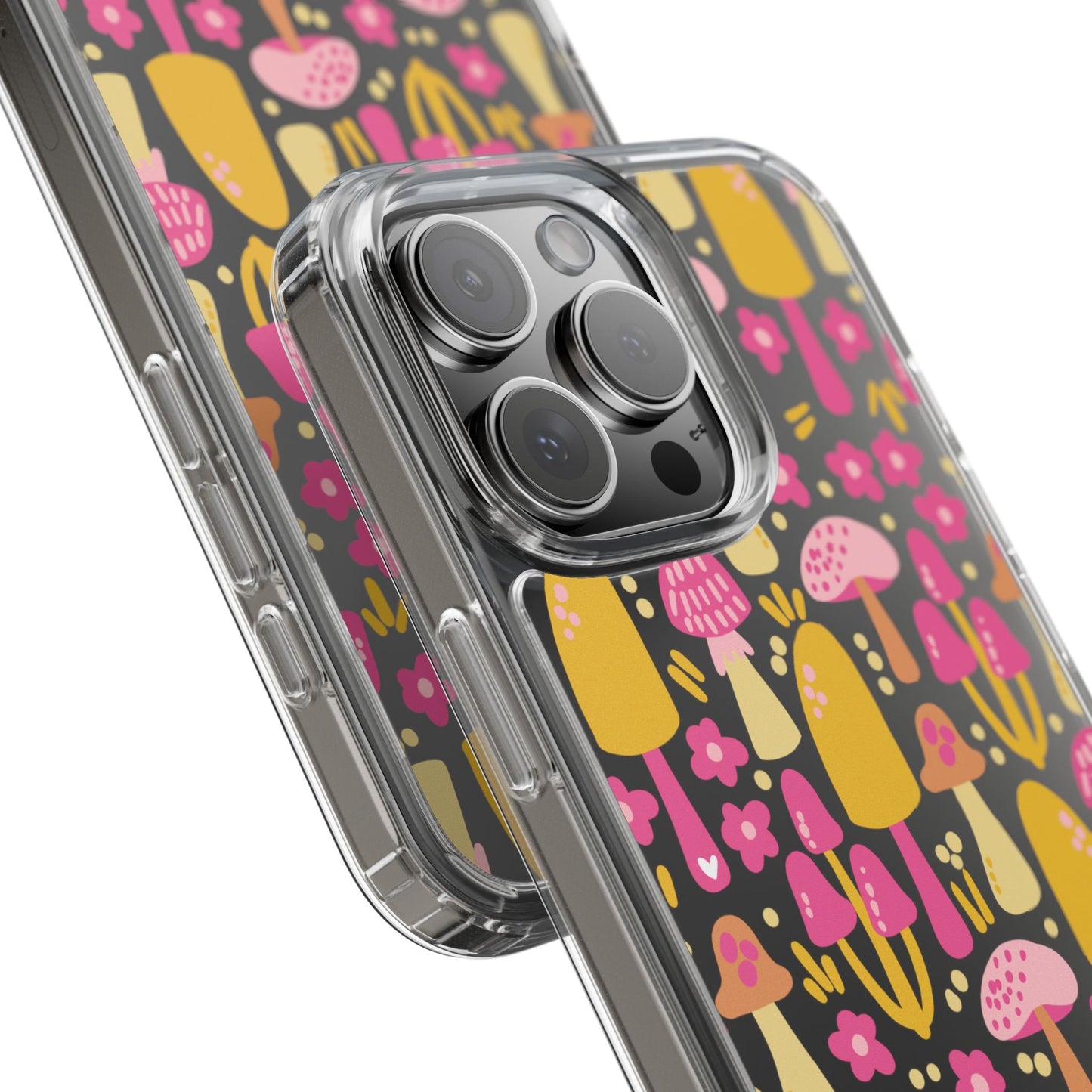 Mushrooms & Little Blooms Clear Phone Case - Stylish & Protective Cover