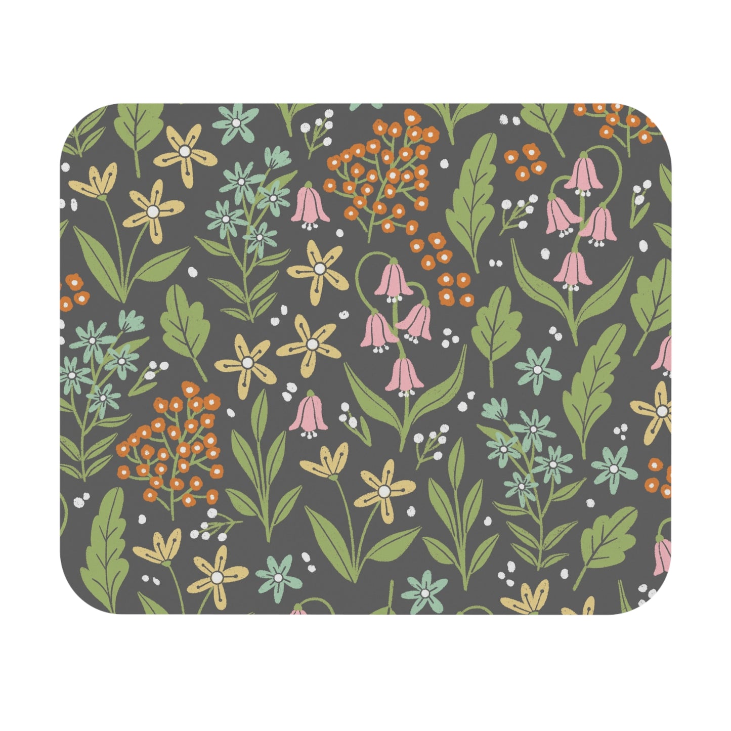 Custom Text Forest Florals Mouse Pad | Personalized Office Accessories