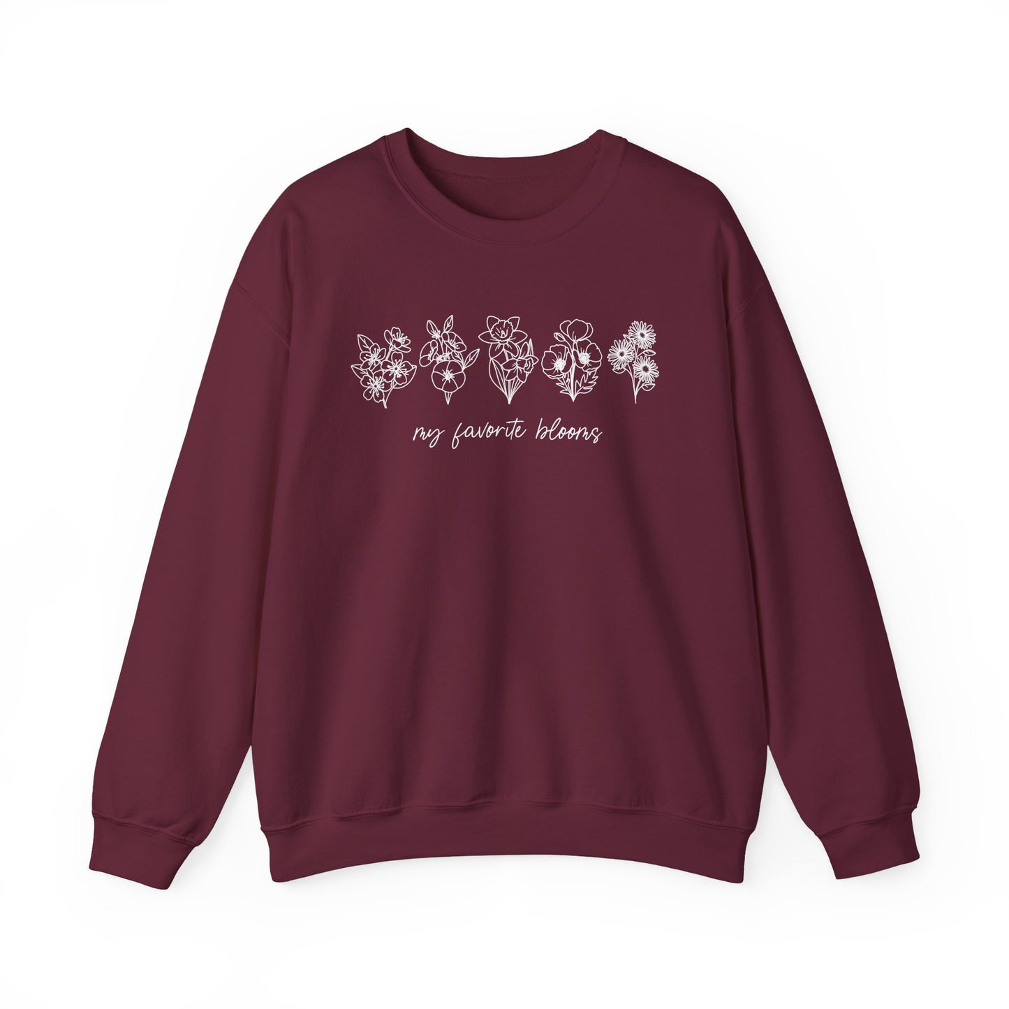 Birth Flower Garden | Up to 12 Flowers Unisex Heavy Blend™ Crewneck Sweatshirt