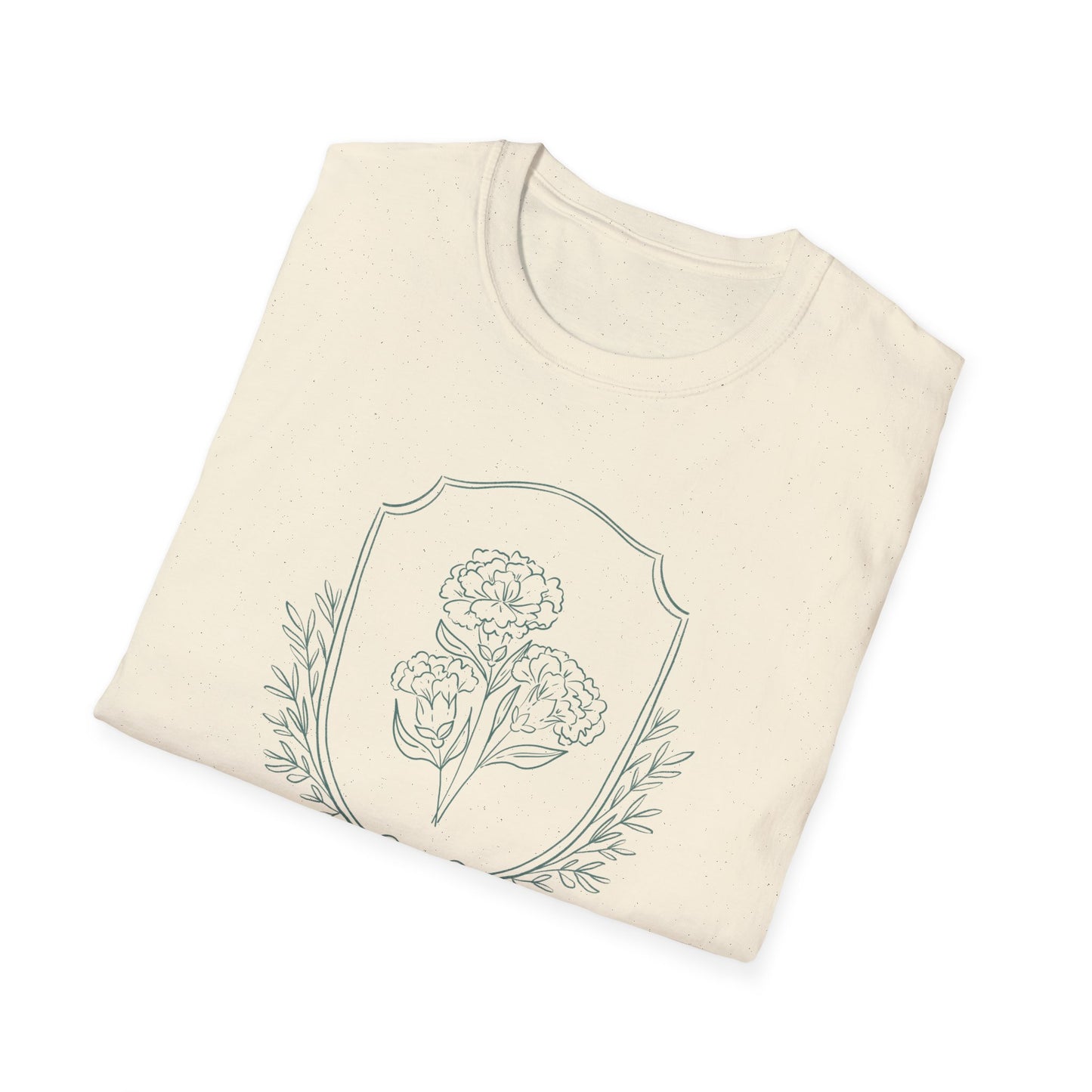 January Carnation Floral Unisex T-Shirt - Softstyle Graphic Tee for Seasonal Celebrations