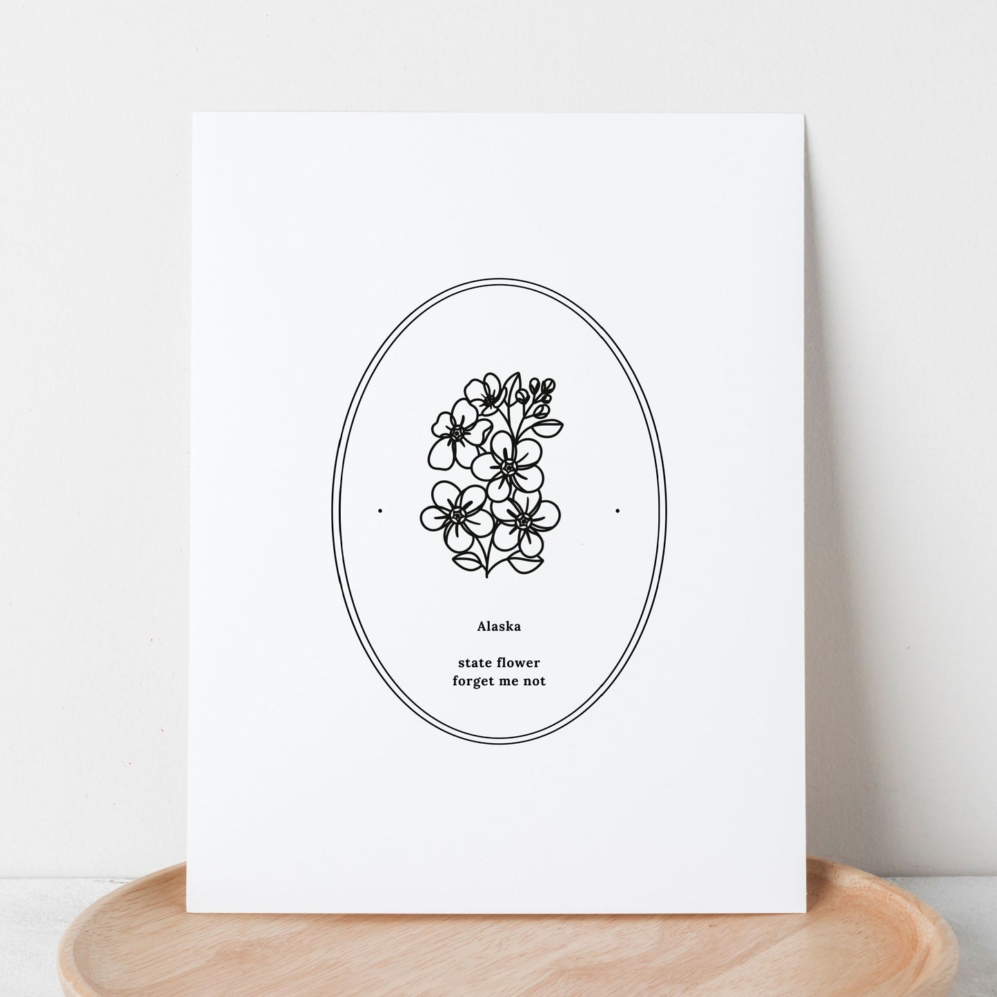 Alaska State Flower Printable | Forget Me Not Digital Floral Wall Decor