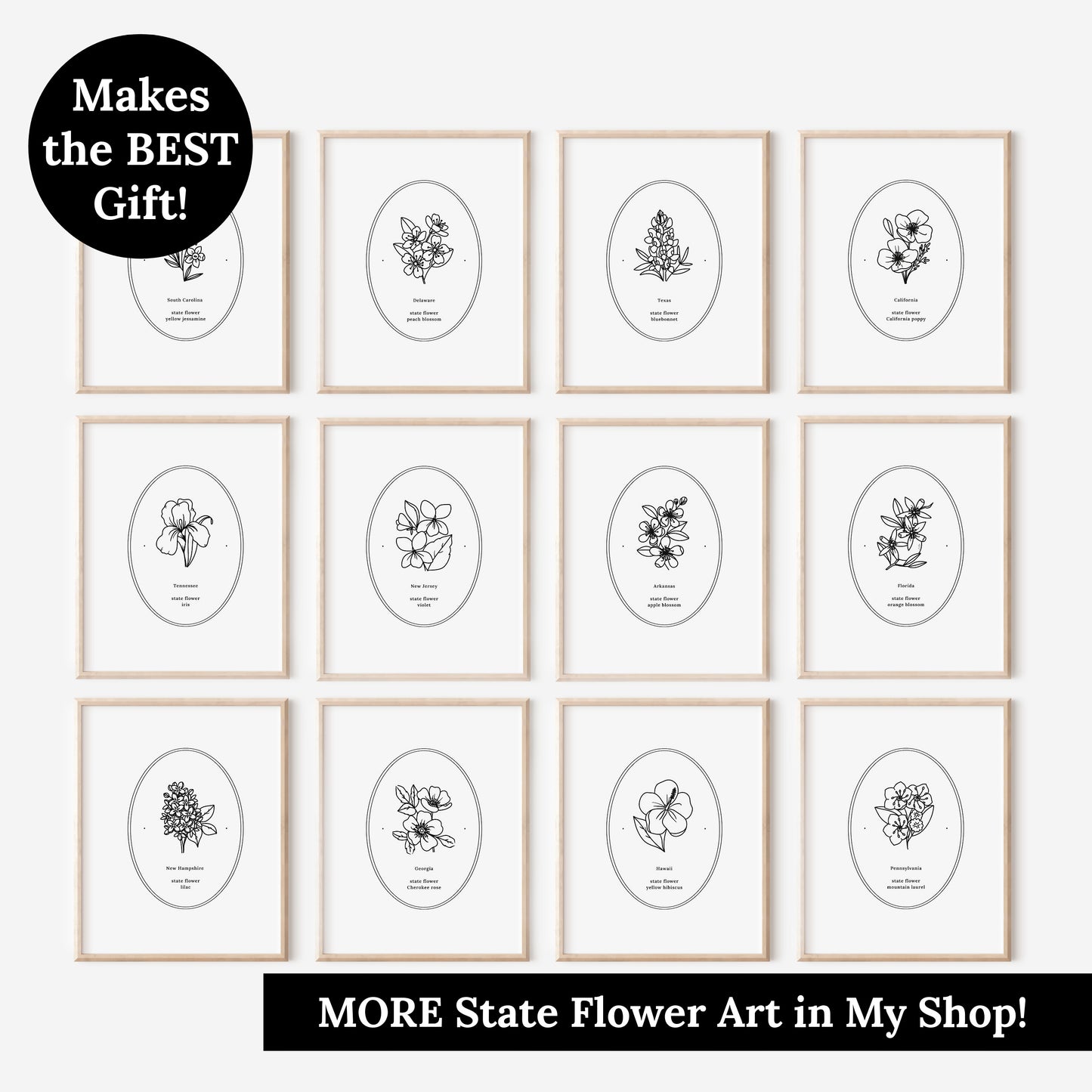 Alaska State Flower Printable | Forget Me Not Digital Floral Wall Decor