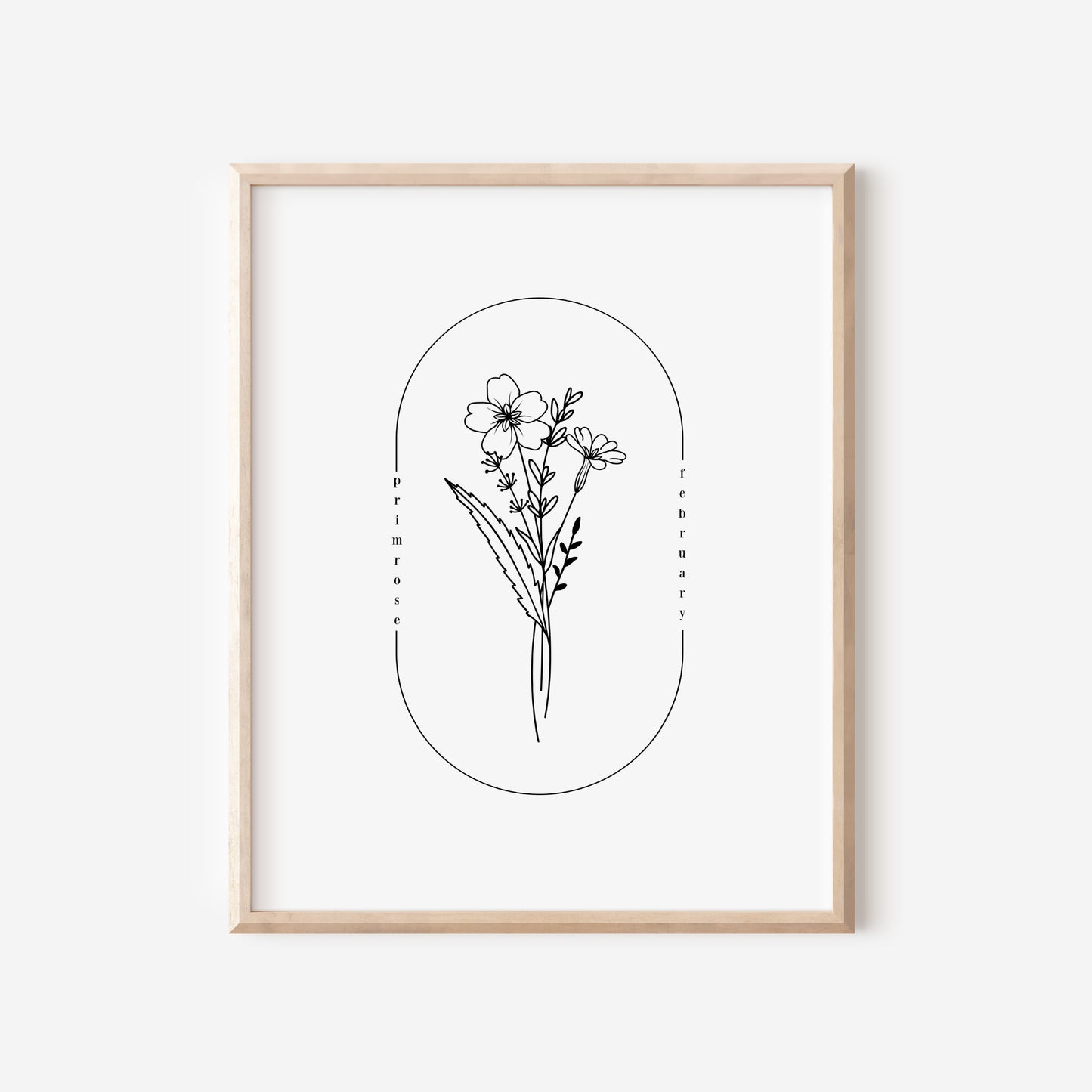 February Birth Flower Print | Iris Violet Primrose Simple Floral Wall Decor | Nursery Art Birthday Gift Remembrance Keepsake