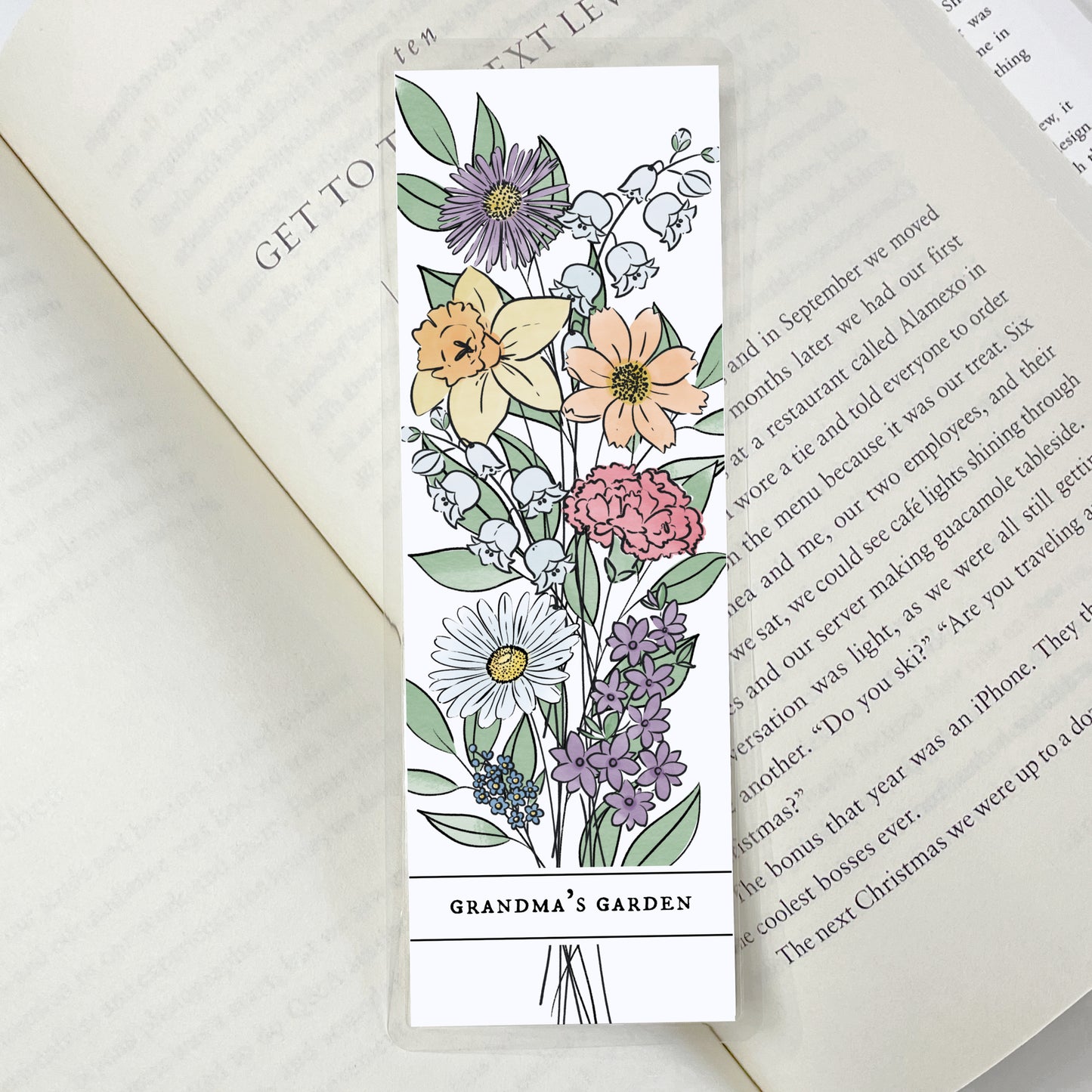 Birth Flower Bouquet Bookmark Up to 8 Flowers | Personalized Laminated Bookmark 2X6" Page Marker | Custom Birth Month Flower Garden Gift for Mom Grandma