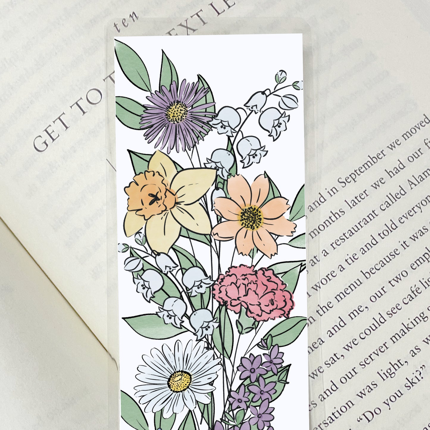 Birth Flower Bouquet Bookmark Up to 8 Flowers | Personalized Laminated Bookmark 2X6" Page Marker | Custom Birth Month Flower Garden Gift for Mom Grandma