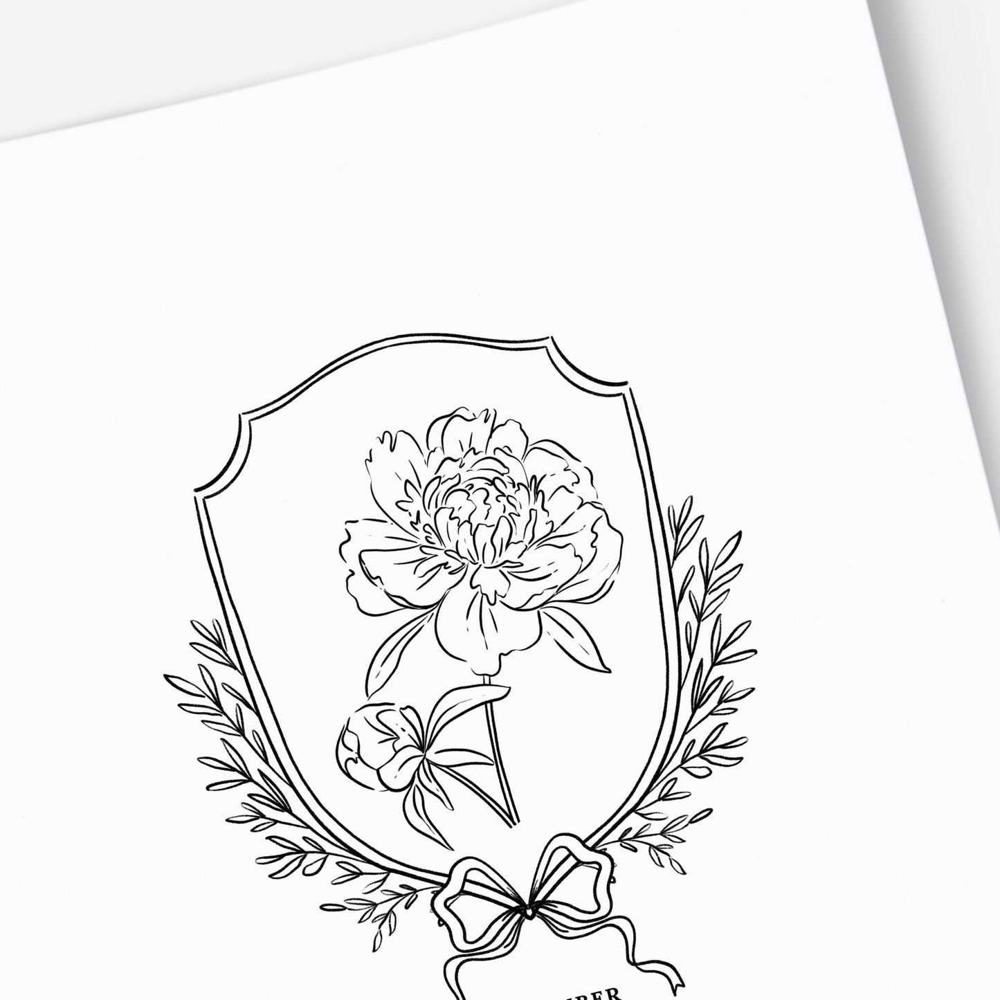 Pick Your Birth Flower Print | Unframed Custom Gift for Birthdays | Sketched Crest & Bow Floral Illustration