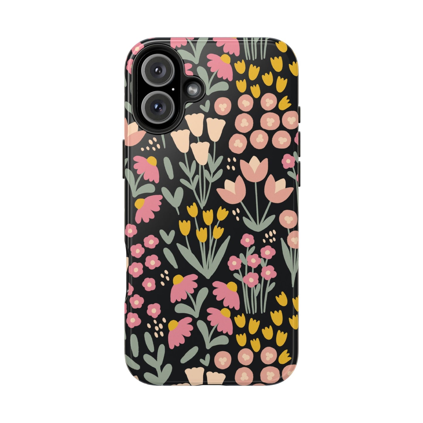 Blossom Dreams | Midnight Black Floral Tough iPhone Samsung Cases | Nature Inspired iPhone Cover