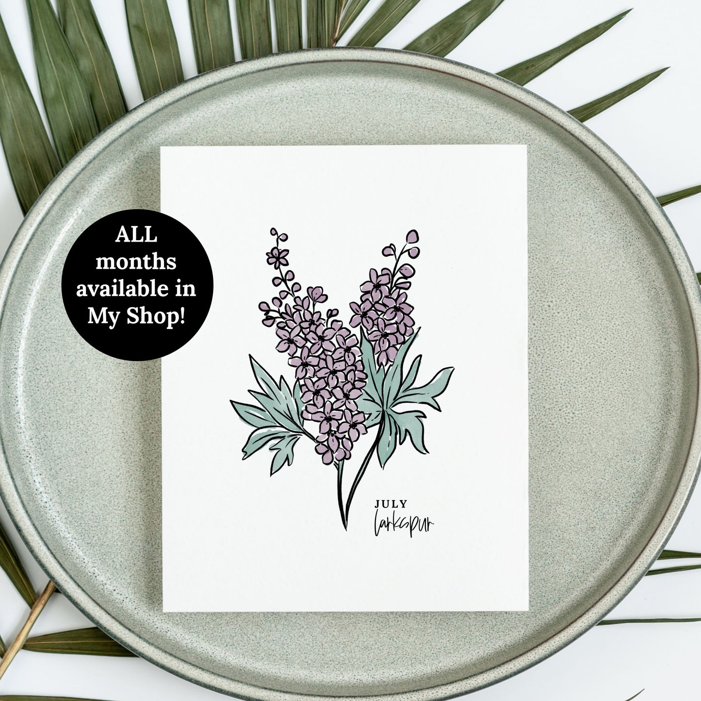 May Birth Flower Unframed Lily of the Valley Art Print Floral Birthday Gift