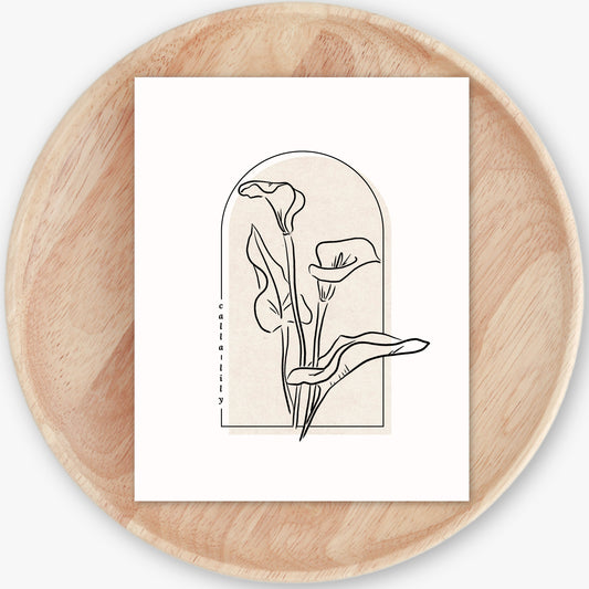 Calla Lily Flower Unframed Art Print | Floral Illustration Cottagecore Garden Inspired Wall Decor