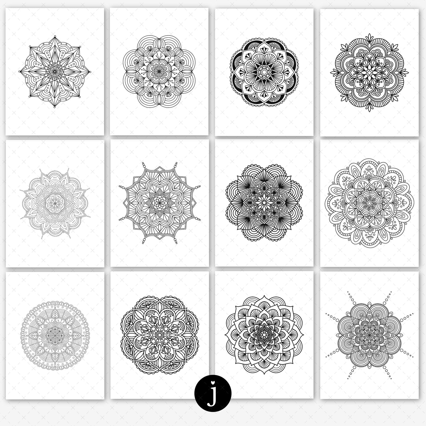 40 Mandala Blooms Printable Coloring Pages | Relaxing Zen Mindful Flower Patterns to Print & Color