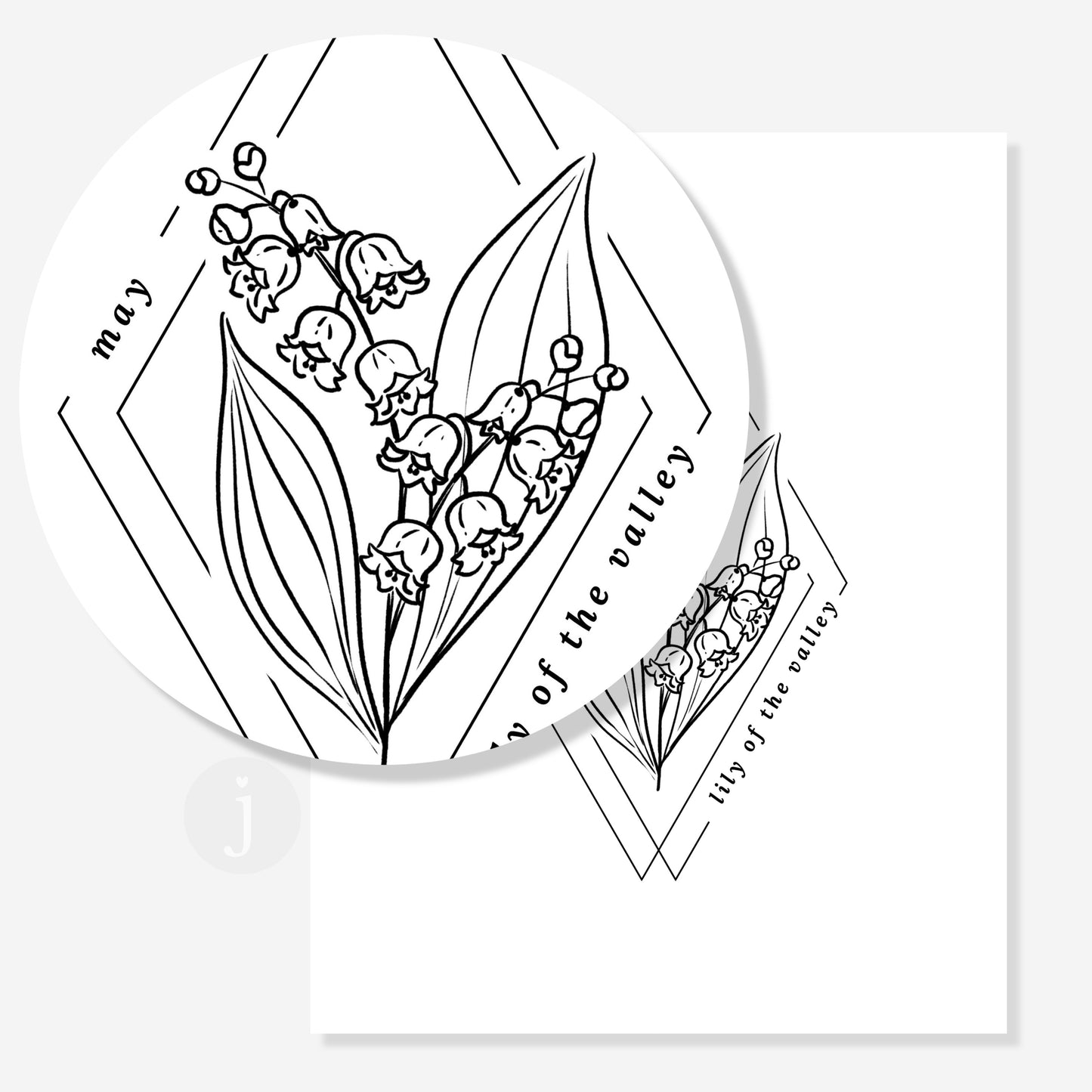 16 Pk Birth Flower Bundle Printables | 12 Months Diamond Frame Floral Line Art Digital Wall Decor