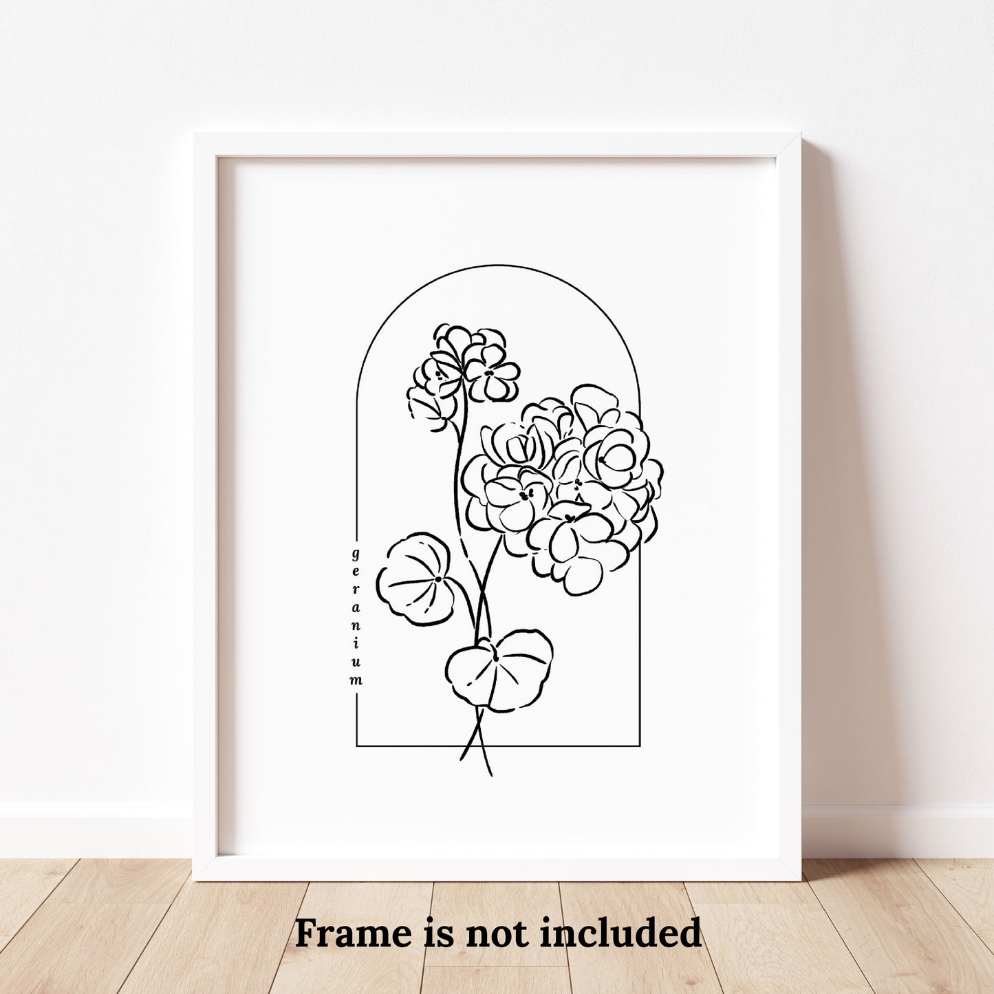 Geranium Flower Illustration Unframed Art Print | Floral Wall Décor Garden Inspired Gift