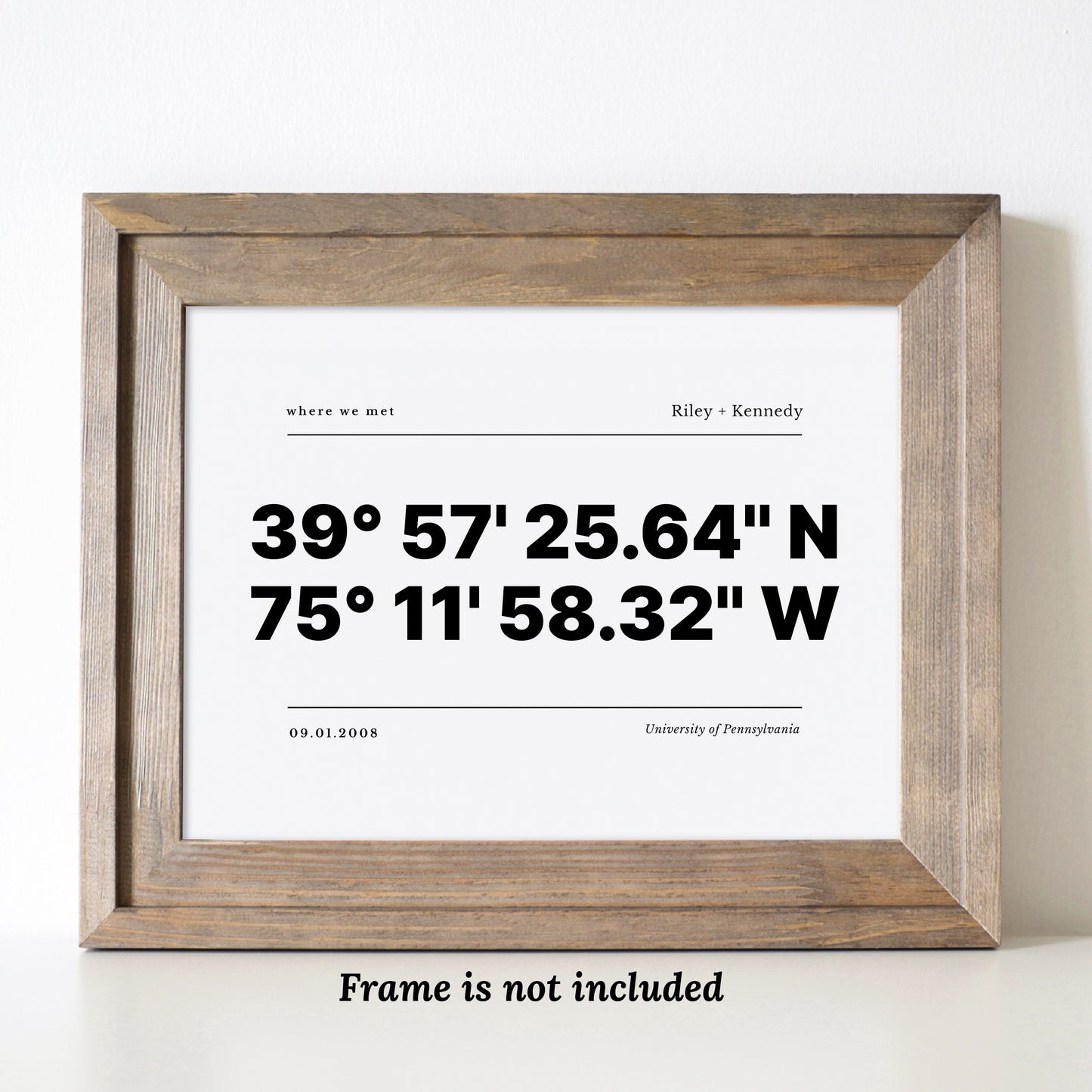 Personalized GPS Print | Custom Location Gift for Couples Wedding Special Occasion Memorial