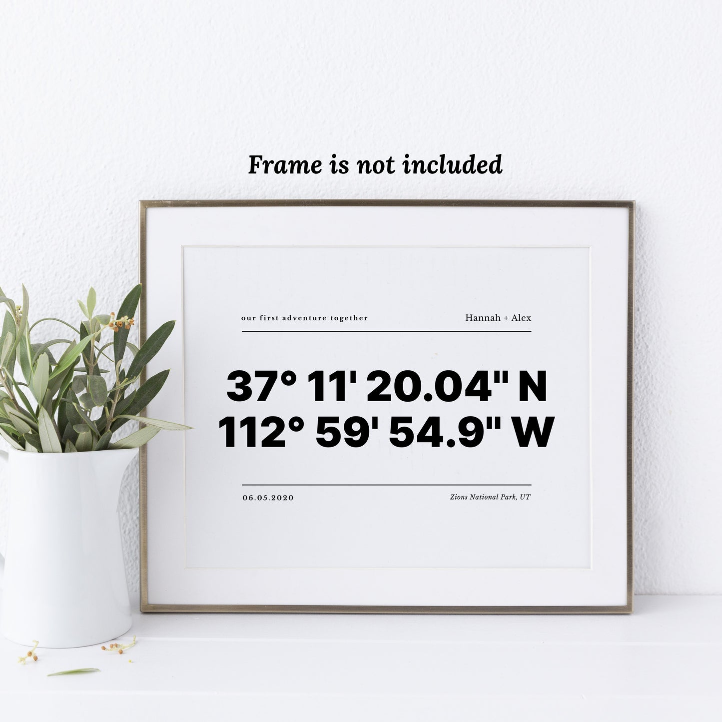 Personalized GPS Print | Custom Location Gift for Couples Wedding Special Occasion Memorial