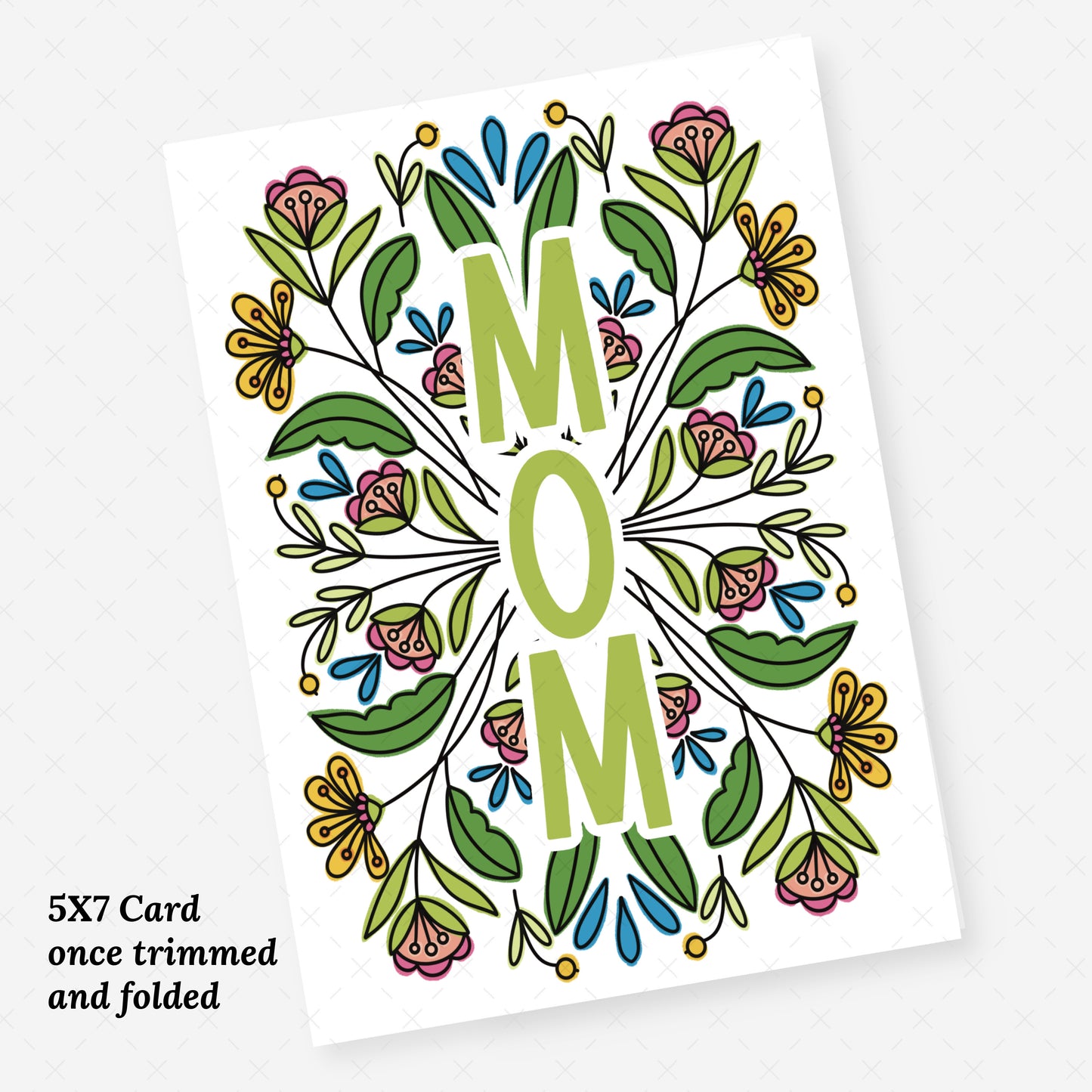 MOM Printable Card | Mothers Day Birthday Digital Gift Card | Garden Inspired Card for Mom