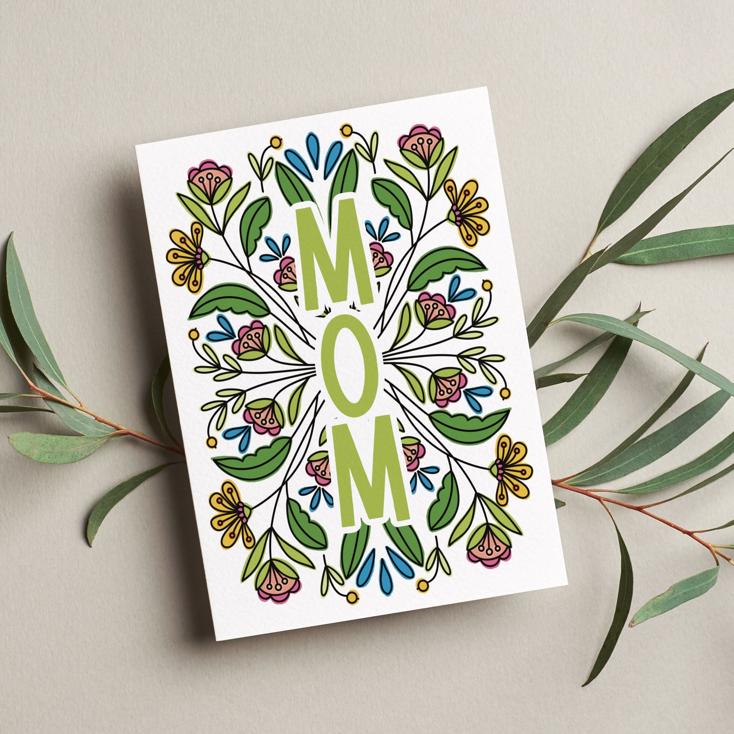 MOM Printable Card | Mothers Day Birthday Digital Gift Card | Garden Inspired Card for Mom