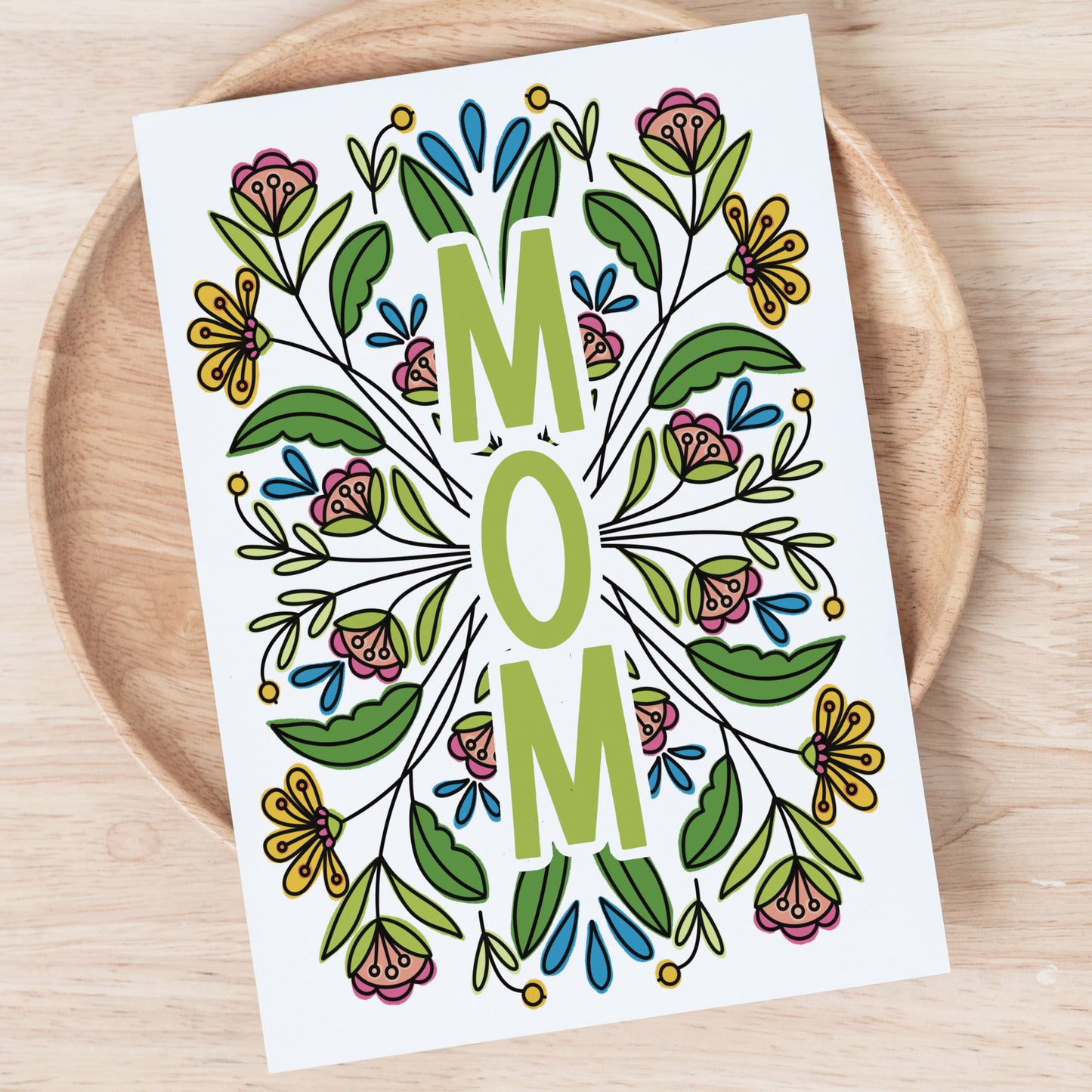 MOM Printable Card | Mothers Day Birthday Digital Gift Card | Garden Inspired Card for Mom