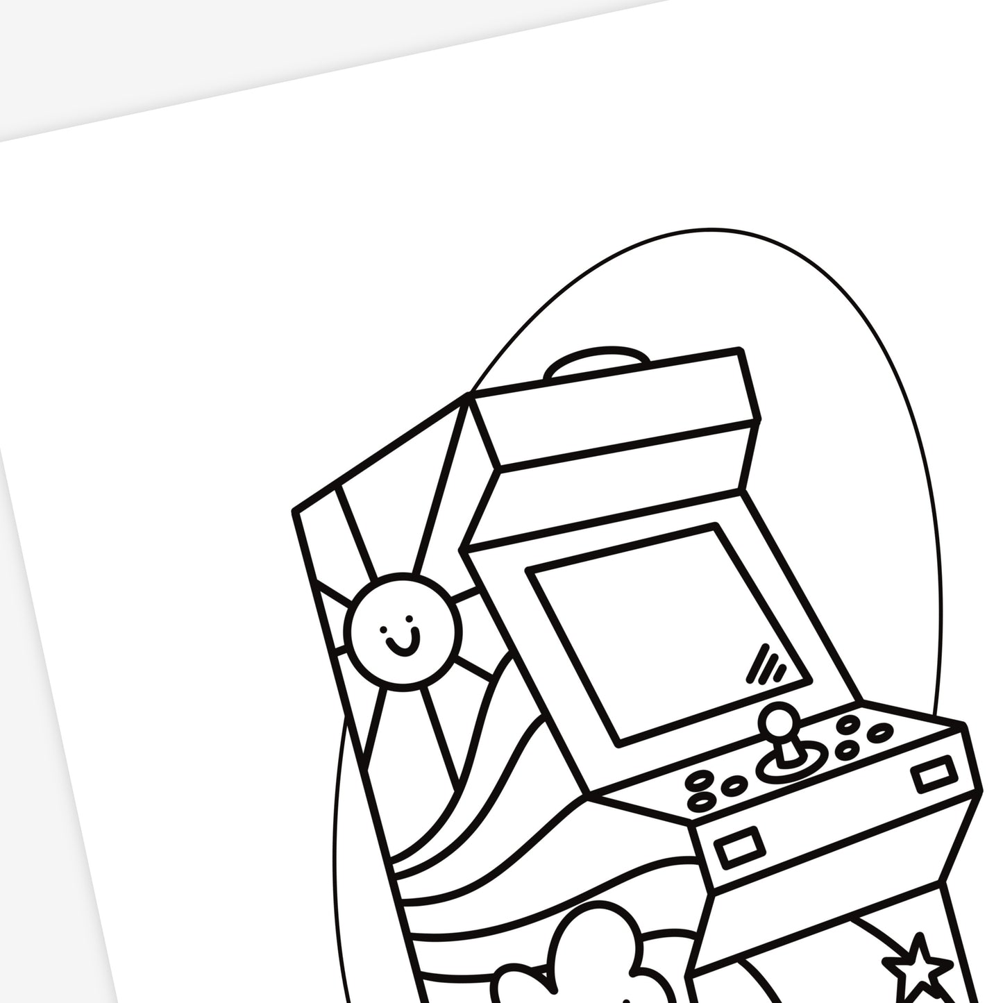 Retro Arcade Game Coloring Page Digital Printable | Nostalgic Gamer