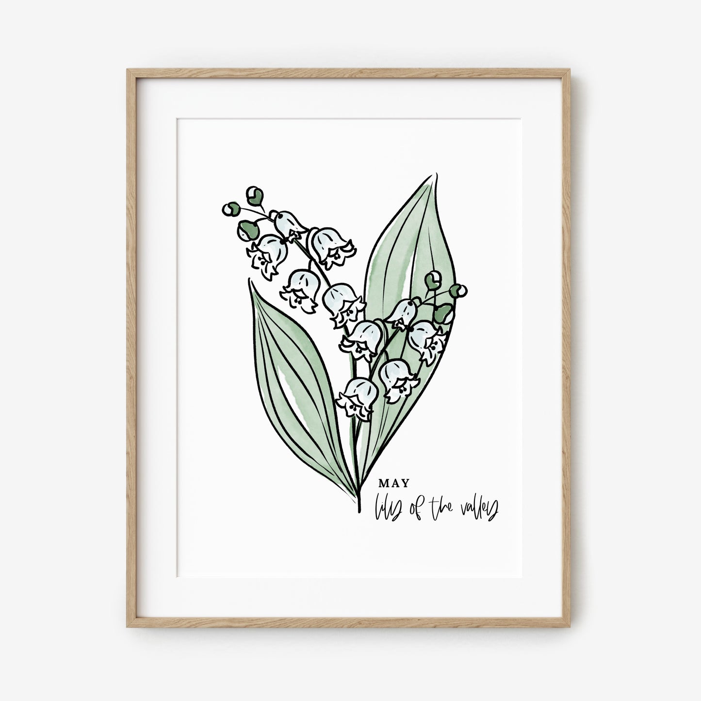 May Birth Flower Unframed Lily of the Valley Art Print Floral Birthday Gift