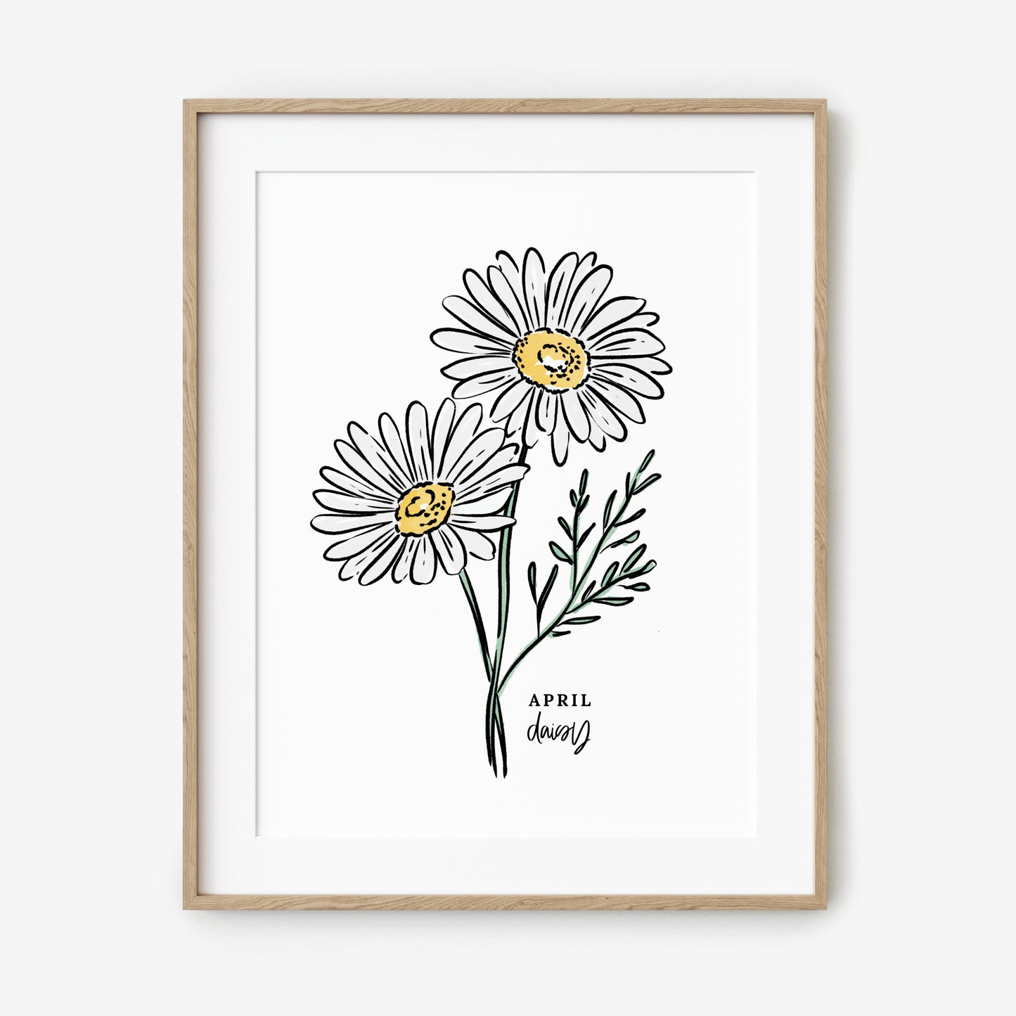 April Birth Flower Unframed Daisy Art Print Floral Birthday Gift