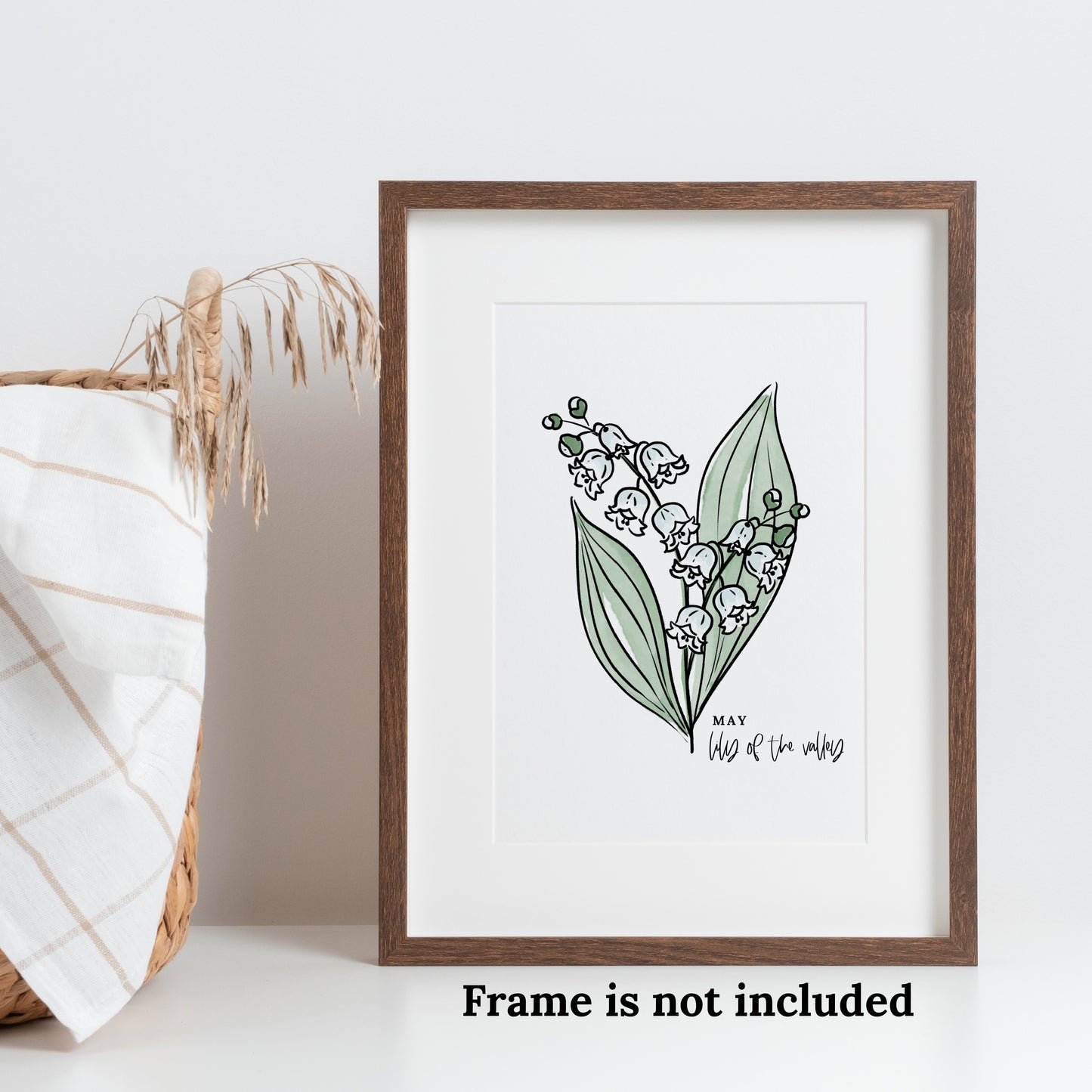 May Birth Flower Unframed Lily of the Valley Art Print Floral Birthday Gift