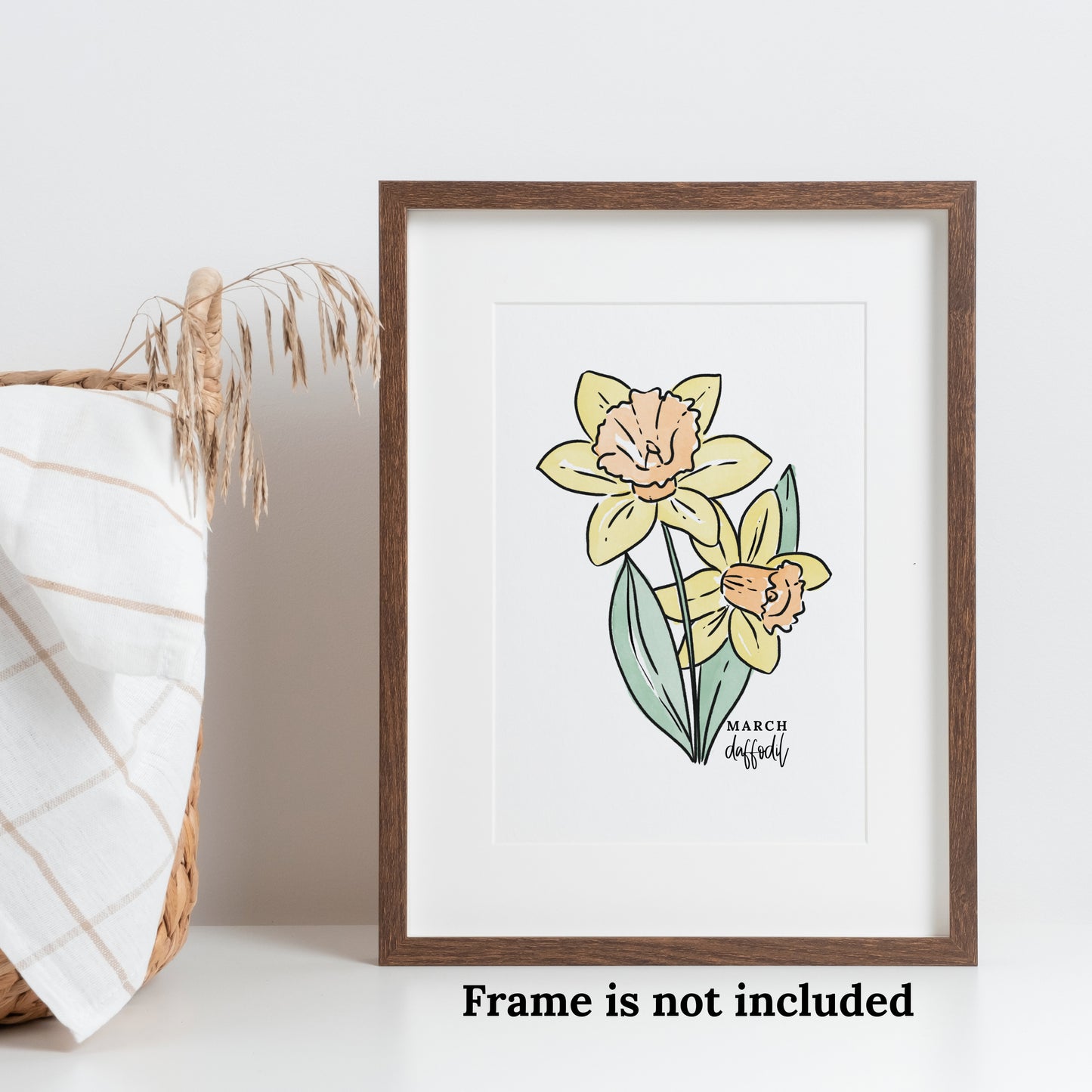 March Birth Flower Unframed Daffodil Art Print Daffodil Floral Birthday Gift