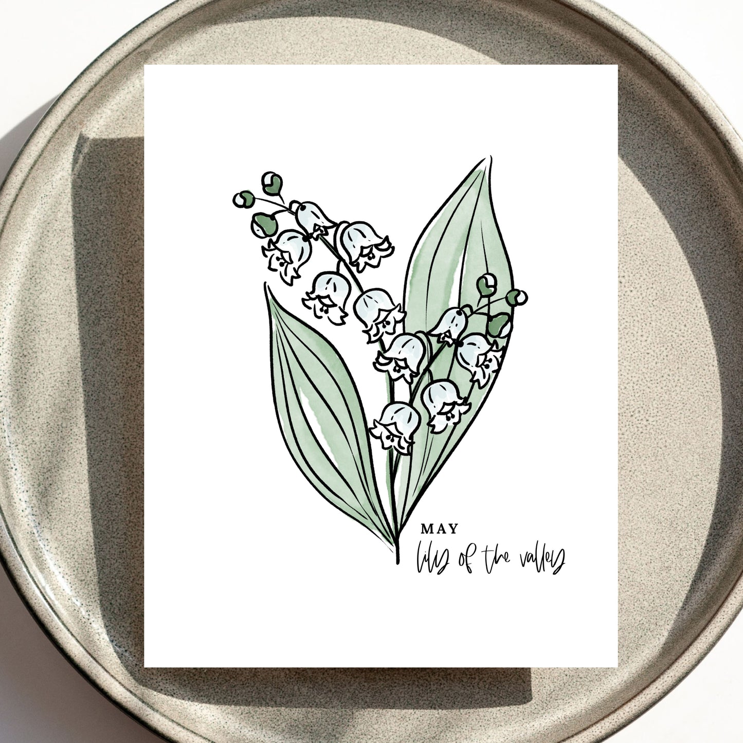 May Birth Flower Unframed Lily of the Valley Art Print Floral Birthday Gift