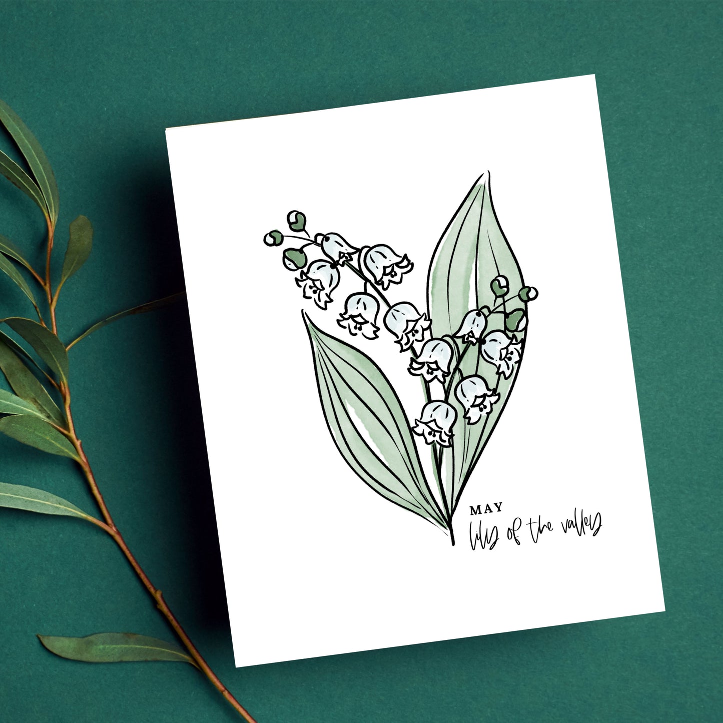 May Birth Flower Unframed Lily of the Valley Art Print Floral Birthday Gift