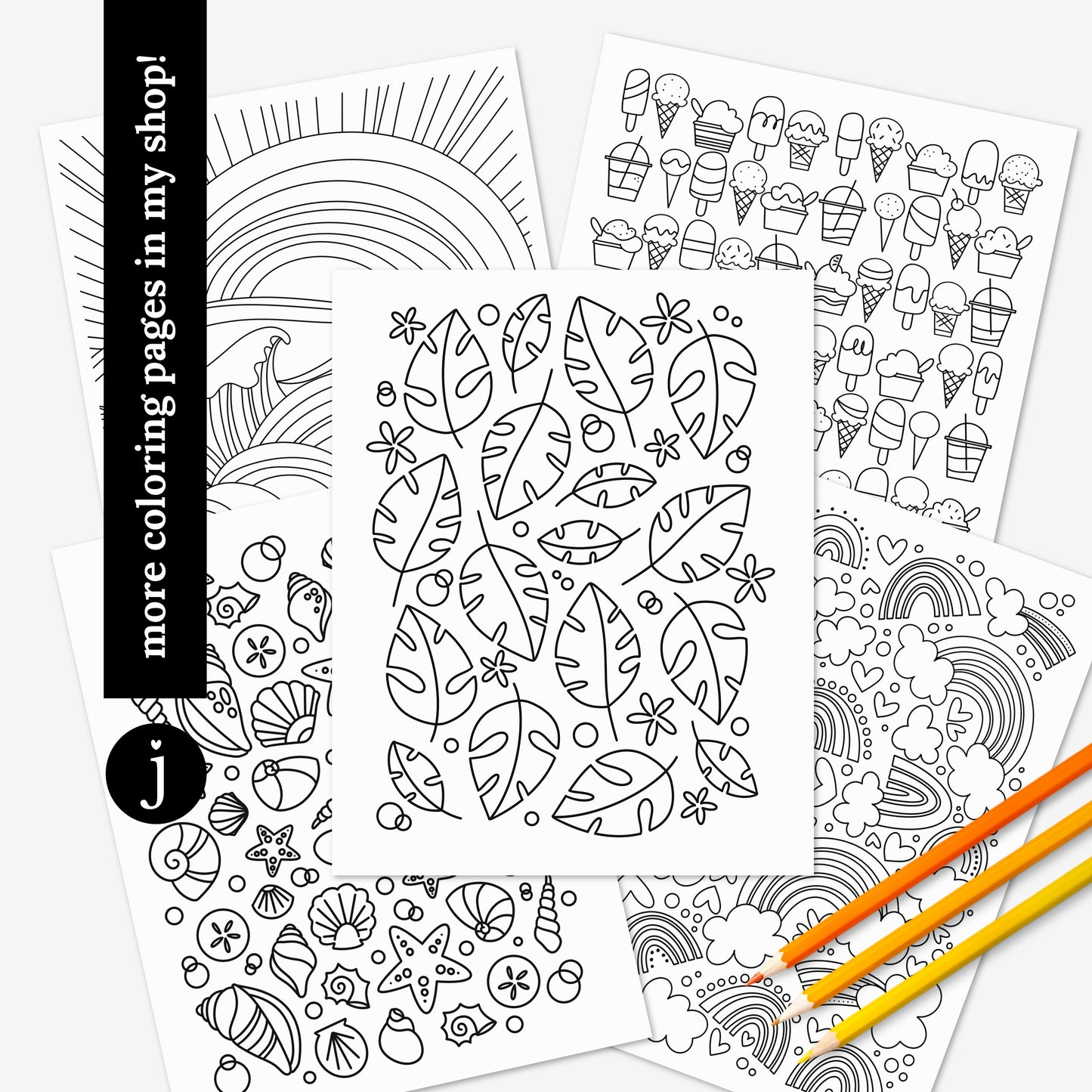 Spring Garden Flowers | Hand-Drawn Coloring Page Print & Color | Digital Printable